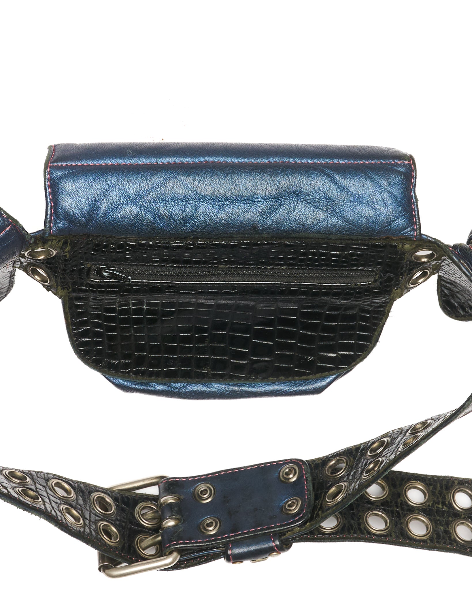 Late 00s KMRii “Out of Control” Multi-Pocket Leather Belt Bag