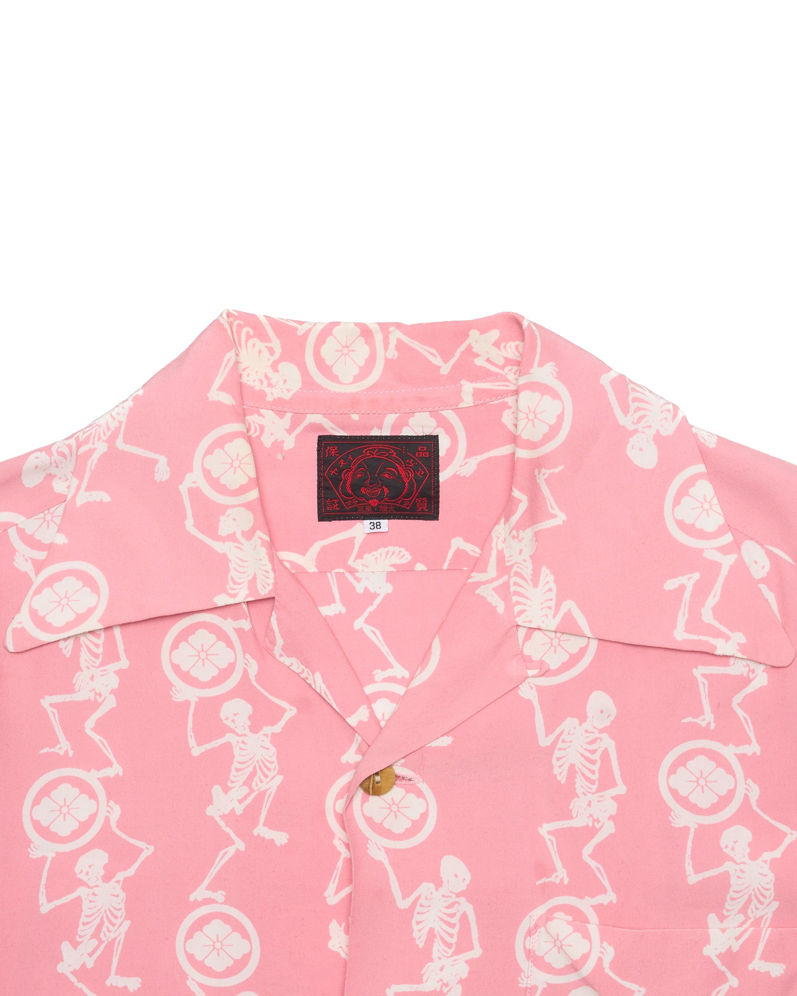 Late 90s EVIS Skeleton Loop-Collar Rayon Shirt