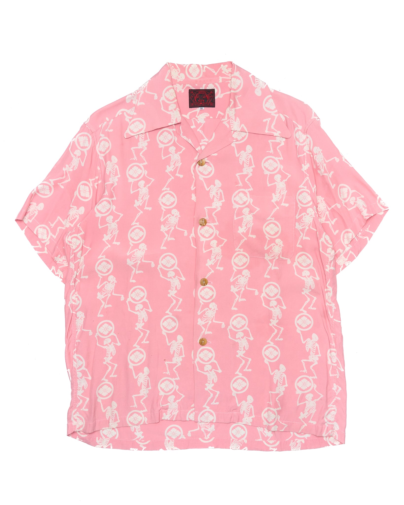 Late 90s EVIS Skeleton Loop-Collar Rayon Shirt