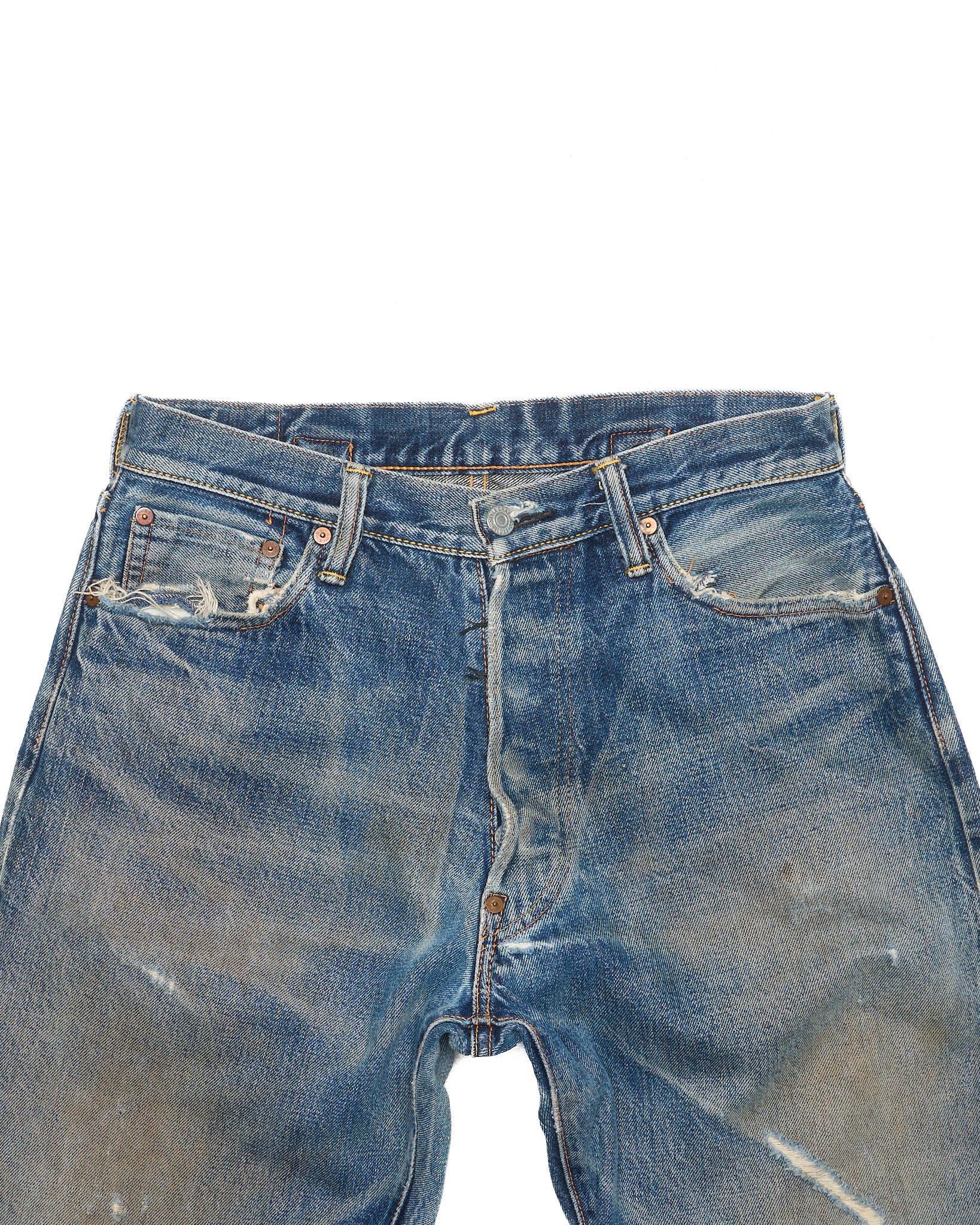 Late 90s EVISU No. 1 SPECIAL Flame Diakoku Faded Selvedge Jeans