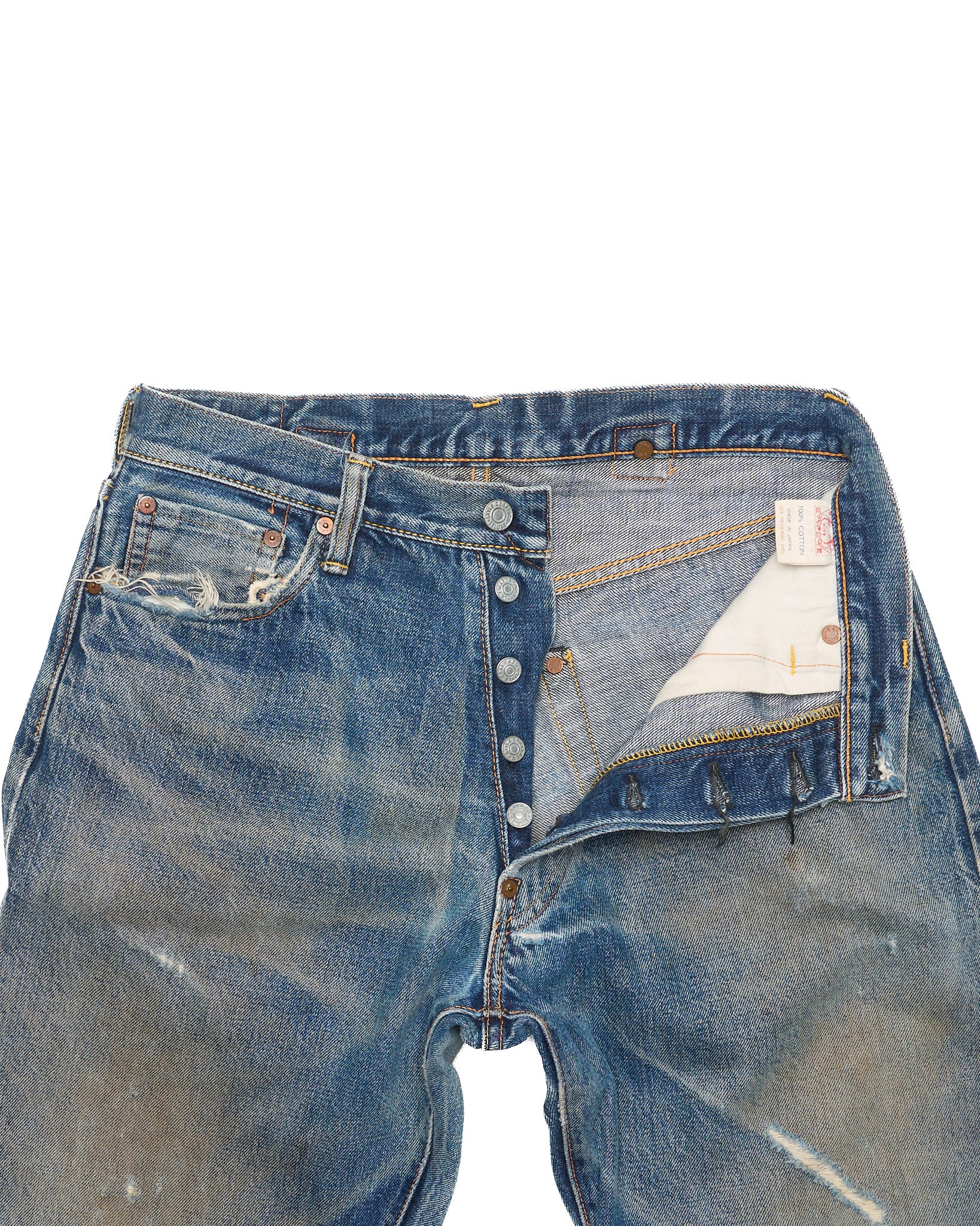 Late 90s EVISU No. 1 SPECIAL Flame Diakoku Faded Selvedge Jeans
