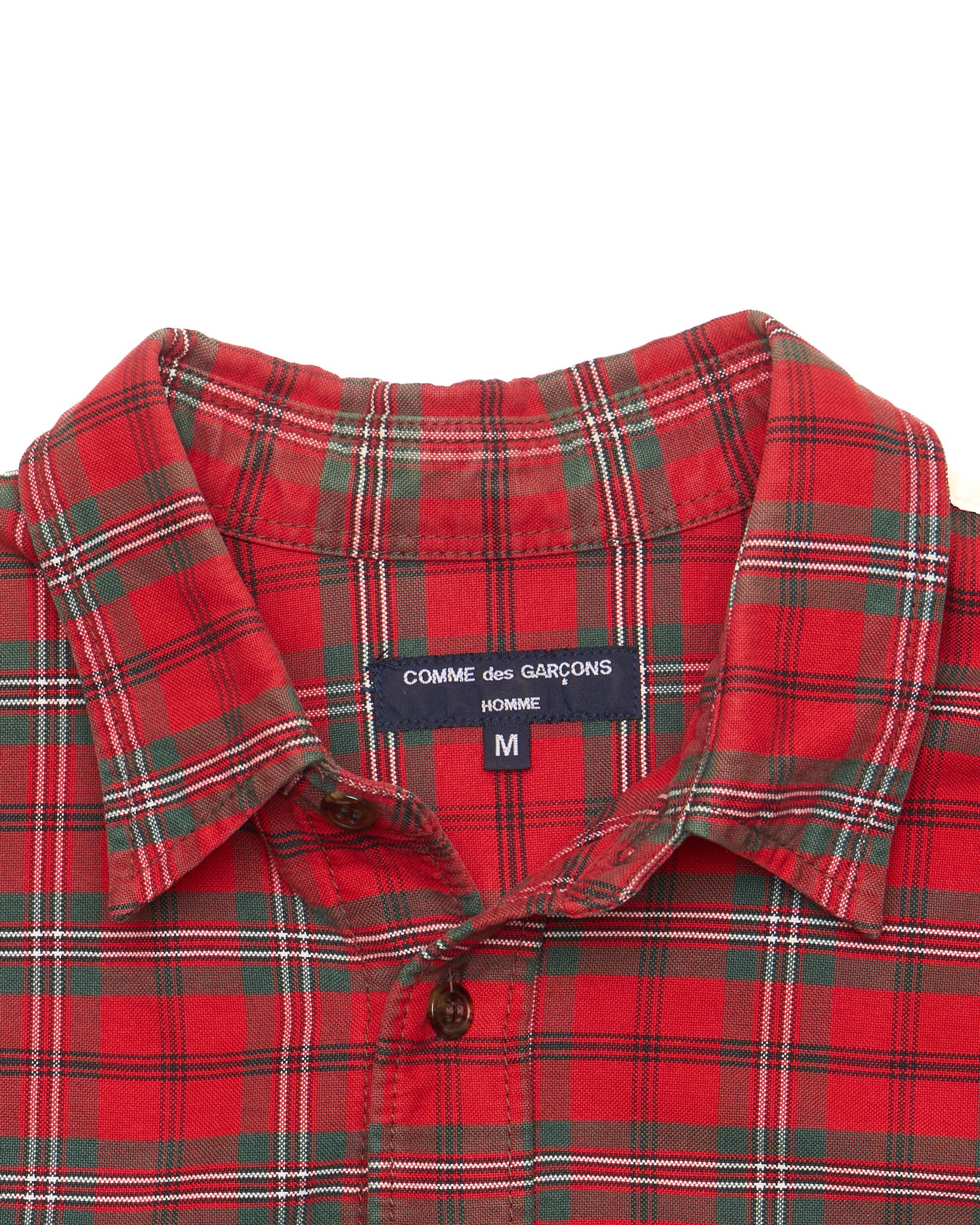 A/W15 COMME des GARÇONS HOMME Plaid/Canvas Button-up Shirt