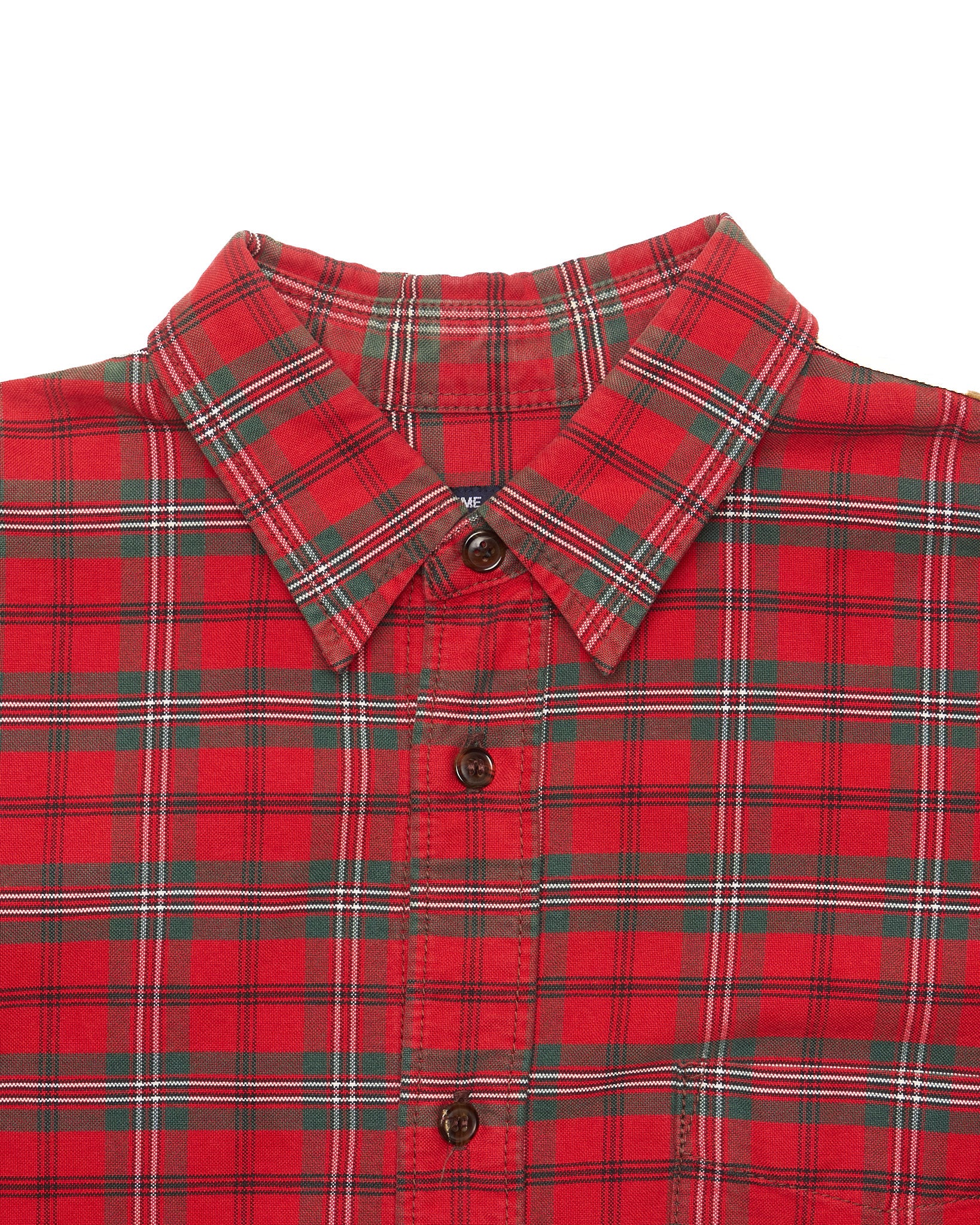 A/W15 COMME des GARÇONS HOMME Plaid/Canvas Button-up Shirt
