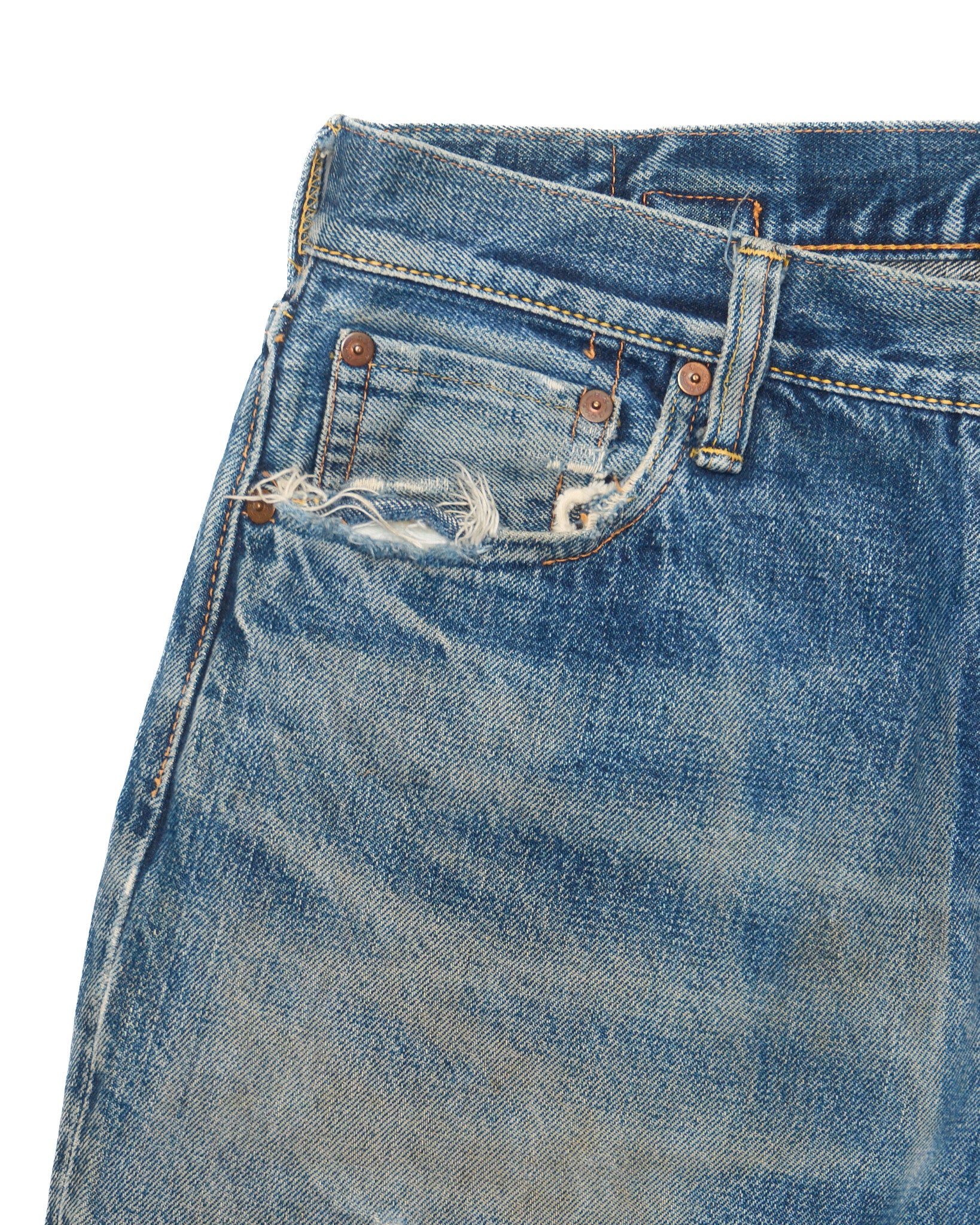 Late 90s EVISU No. 1 SPECIAL Flame Diakoku Faded Selvedge Jeans