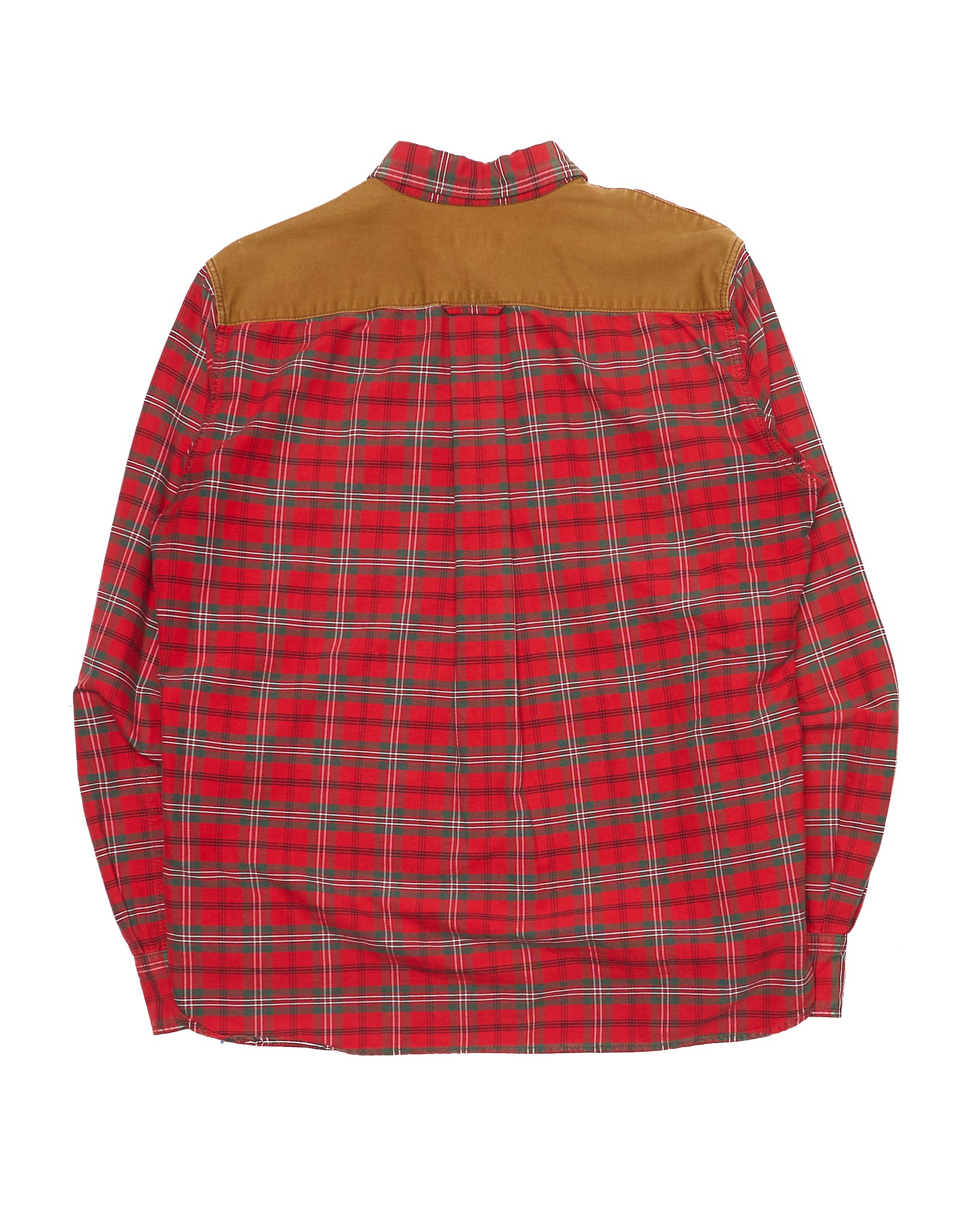 A/W15 COMME des GARÇONS HOMME Plaid/Canvas Button-up Shirt