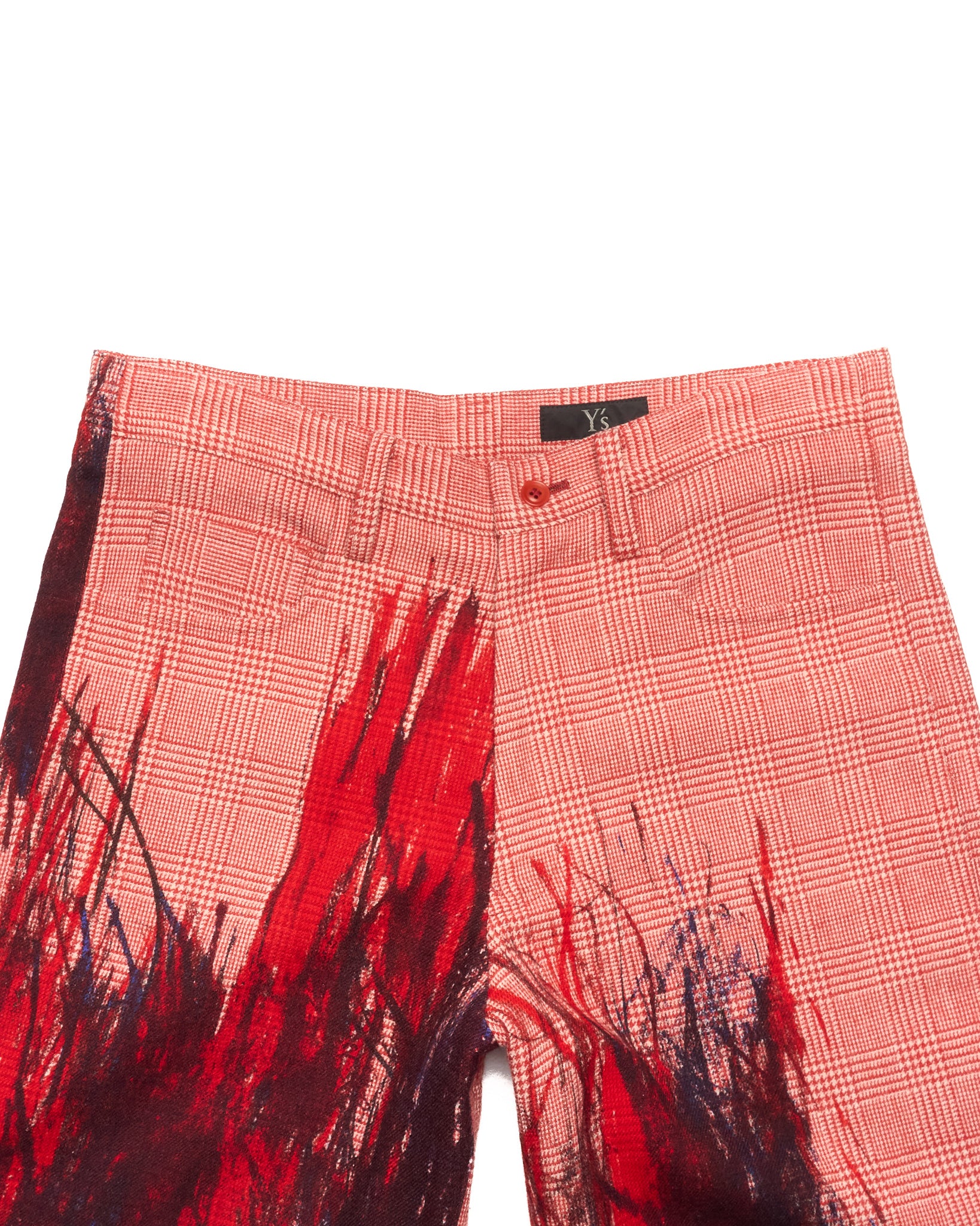S/S06 Y's by Yohji Yamamoto Gingham Splatter Wool Pants