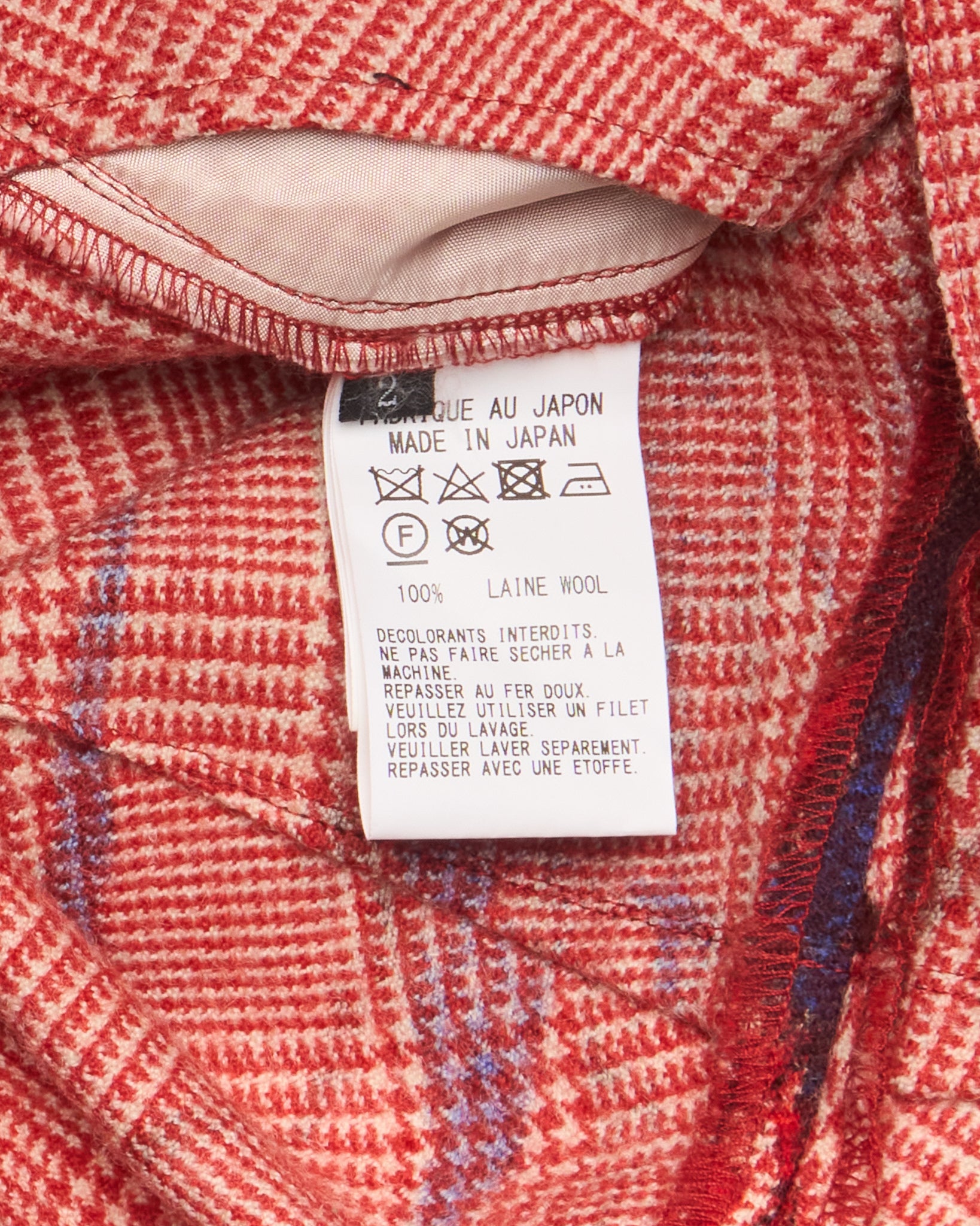 S/S06 Y's by Yohji Yamamoto Gingham Splatter Wool Pants