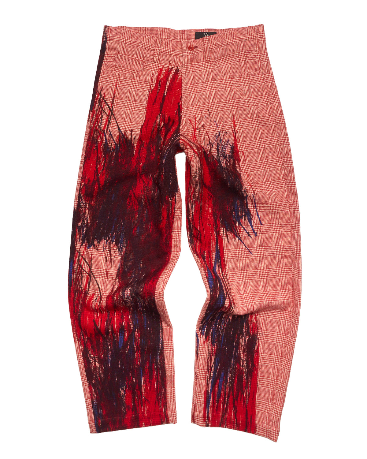 S/S06 Y's by Yohji Yamamoto Gingham Splatter Wool Pants