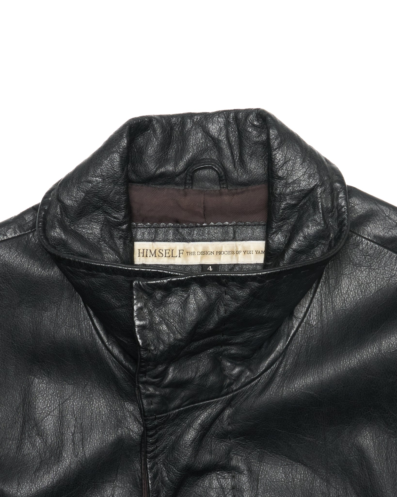 Late 90s Yuji Yamada Cow Leather High Neck Coat
