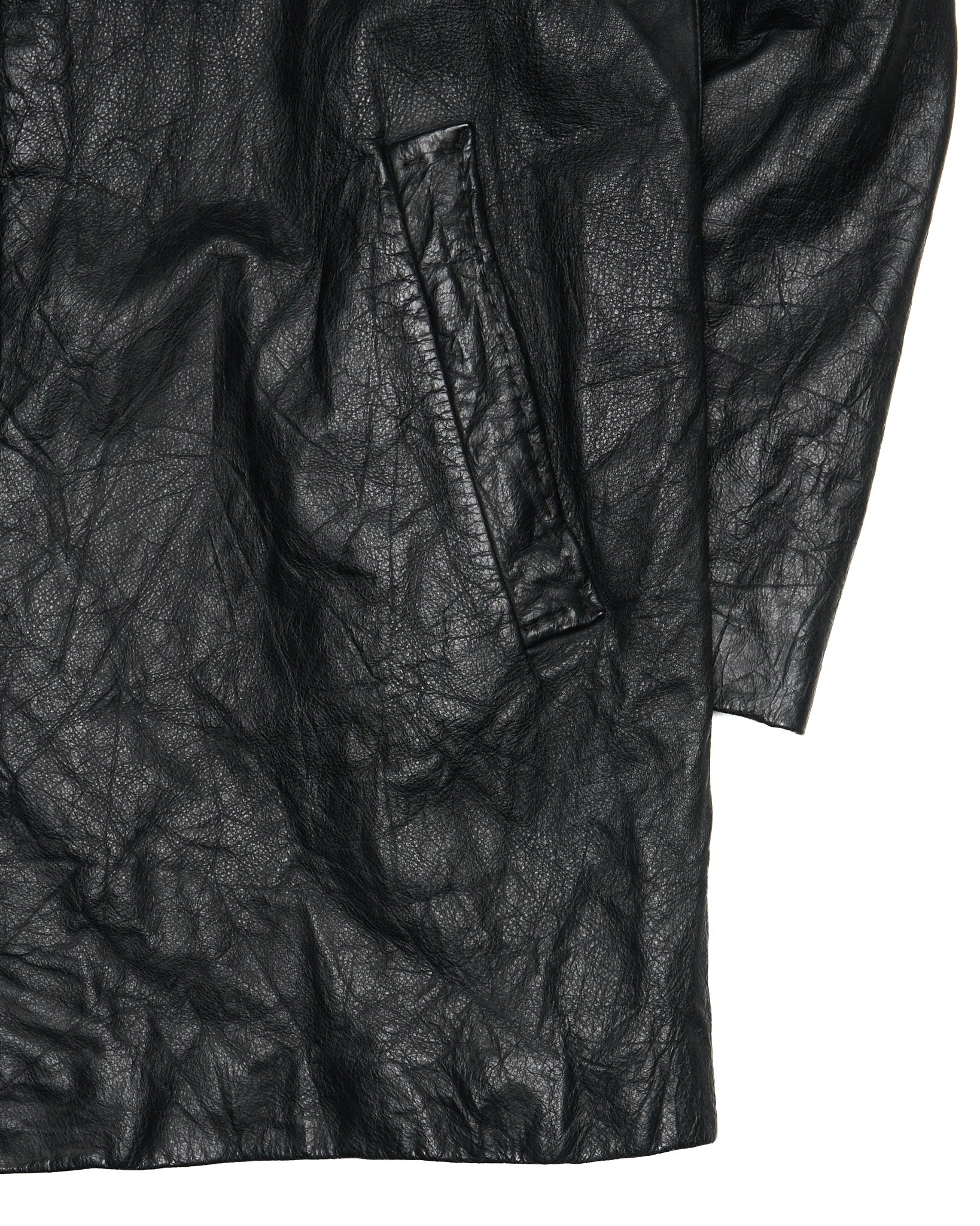 Late 90s Yuji Yamada Cow Leather High Neck Coat