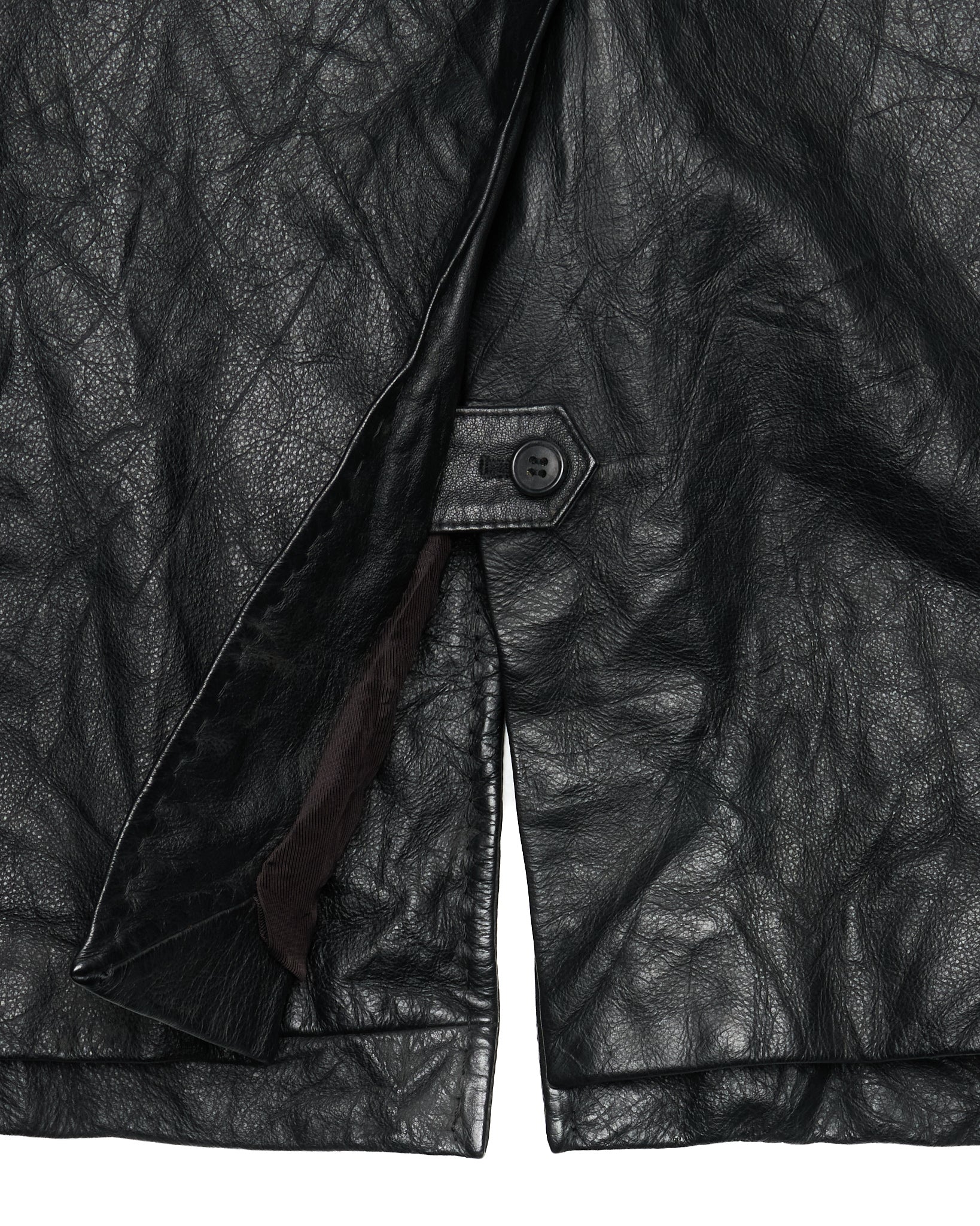 Late 90s Yuji Yamada Cow Leather High Neck Coat