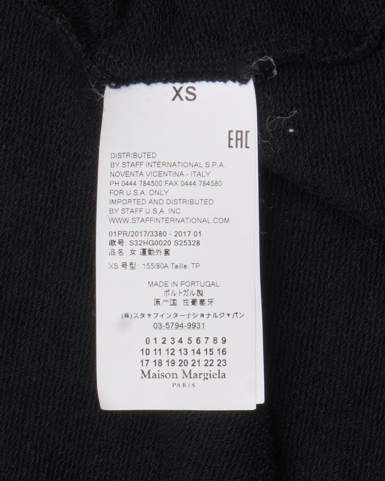 MM6 Maison Margiela Asymmetrical Sleeve Black Zip Hoodie