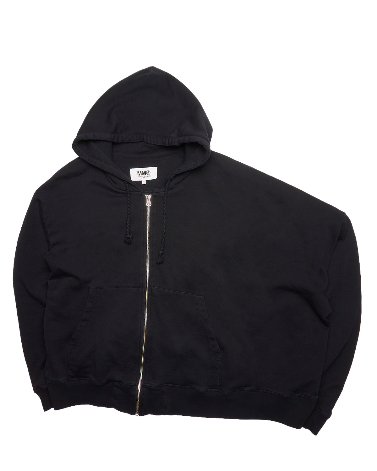 MM6 Maison Margiela Asymmetrical Sleeve Black Zip Hoodie