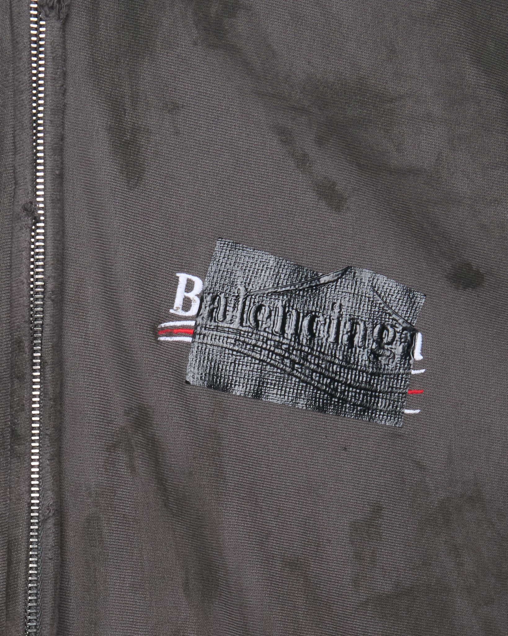 A/W22 Balenciaga Gray Gaffer Mud Distressed Hoodie