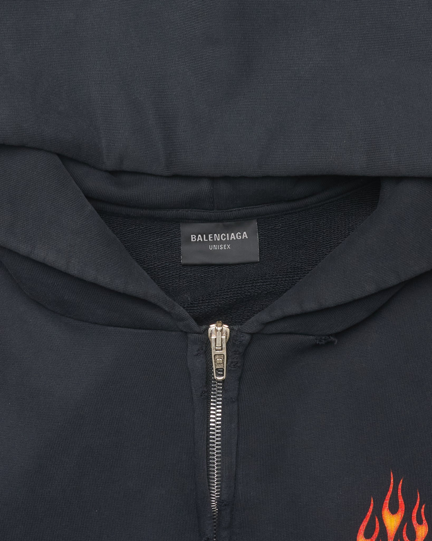S/S24 Balenciaga Burning Unity Zip-Up Hoodie