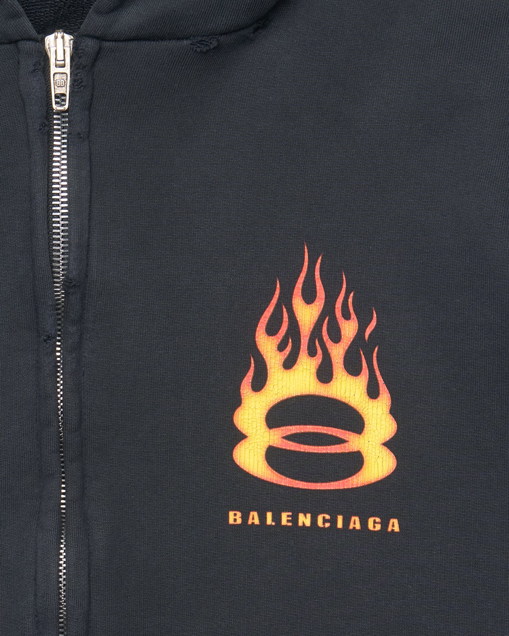 S/S24 Balenciaga Burning Unity Zip-Up Hoodie