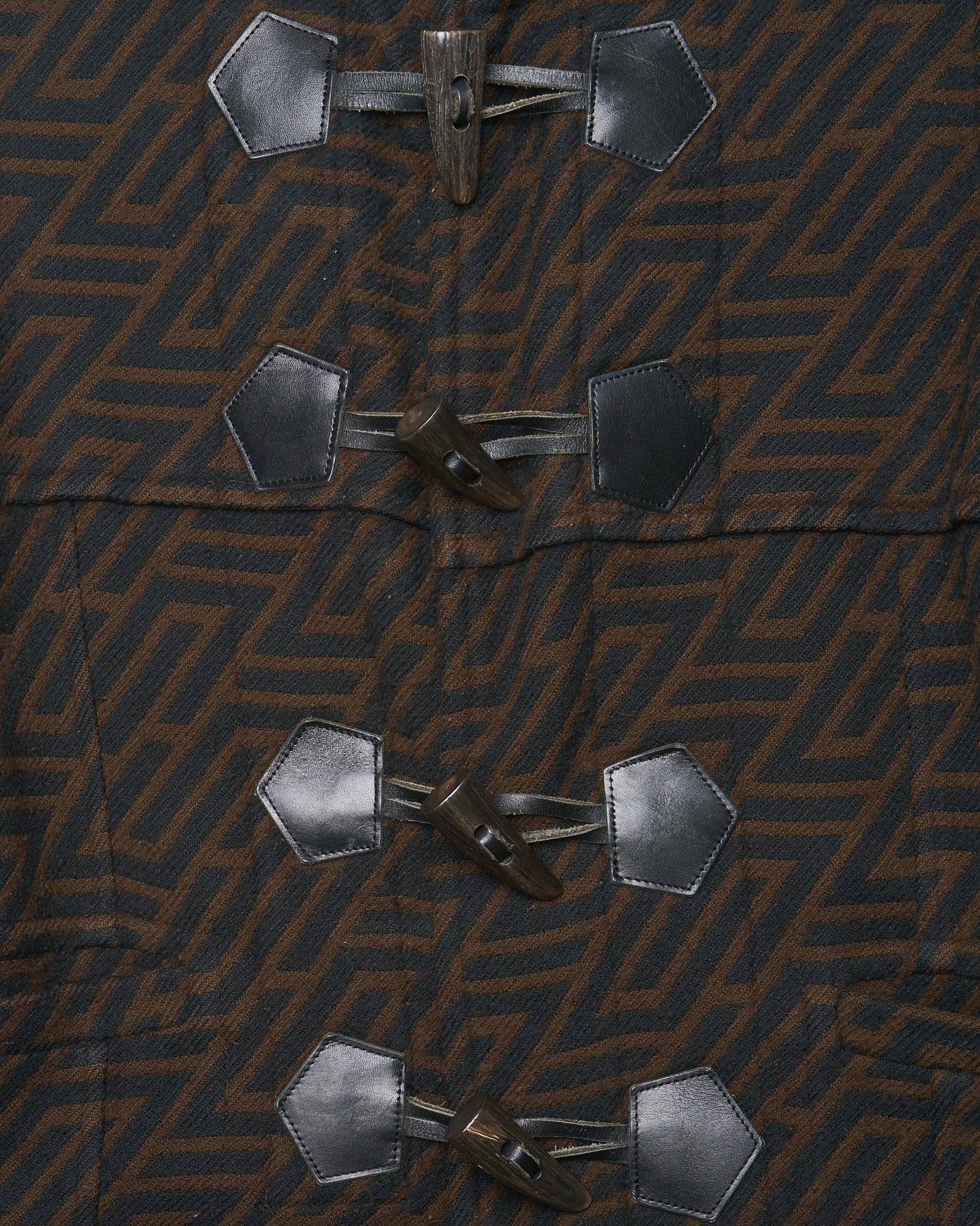 A/W01 Undercover D.A.V.F Chevron Print Duffle Coat