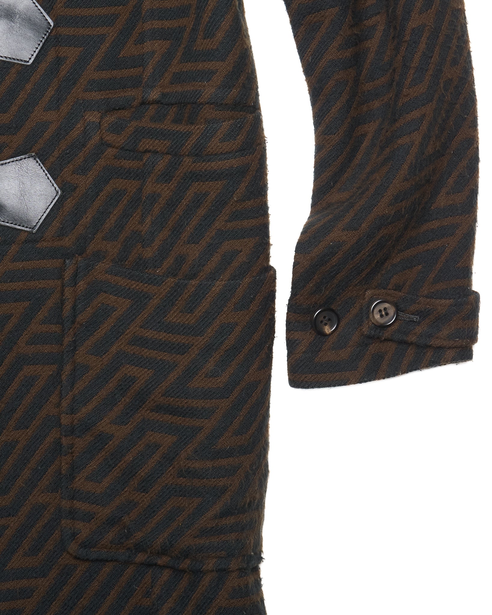 A/W01 Undercover D.A.V.F Chevron Print Duffle Coat