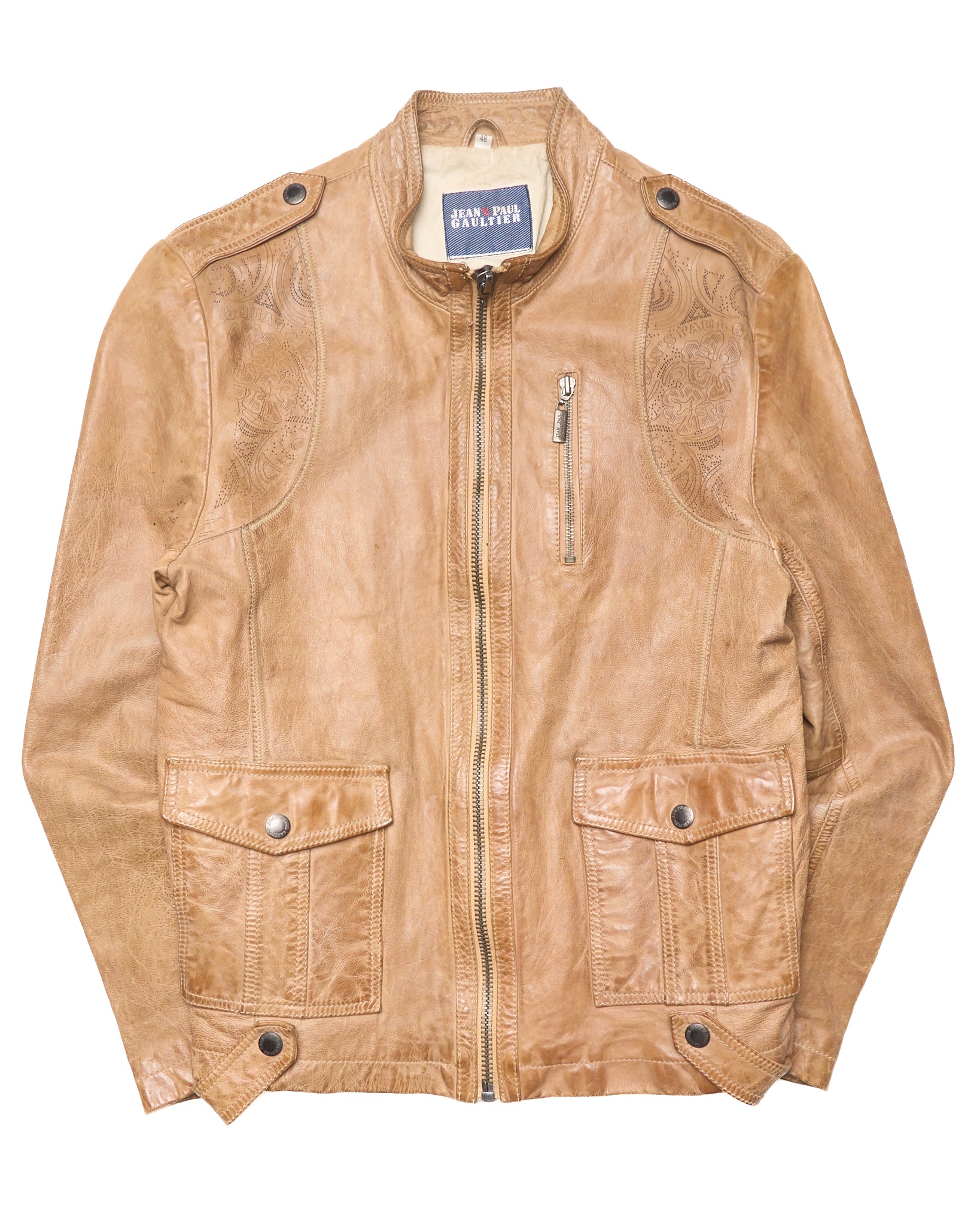 S/S04 Jean's Paul Gaultier Ornate Embroidered Leather Jacket