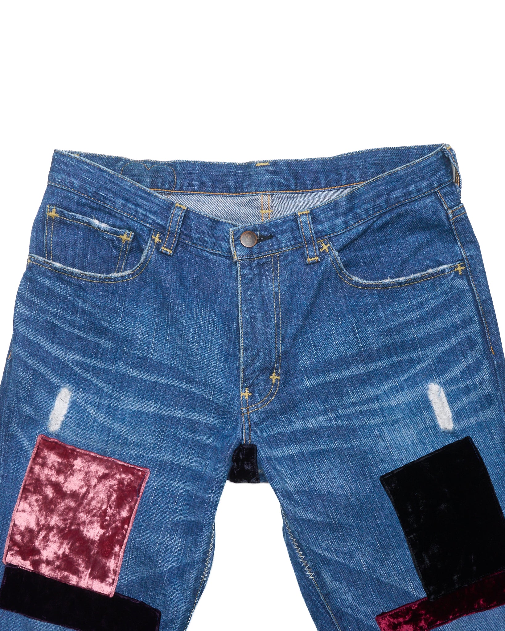A/W03 Number (N)ine "Touch Me I'm Sick" Kurt Cobain Velour Patch Jeans