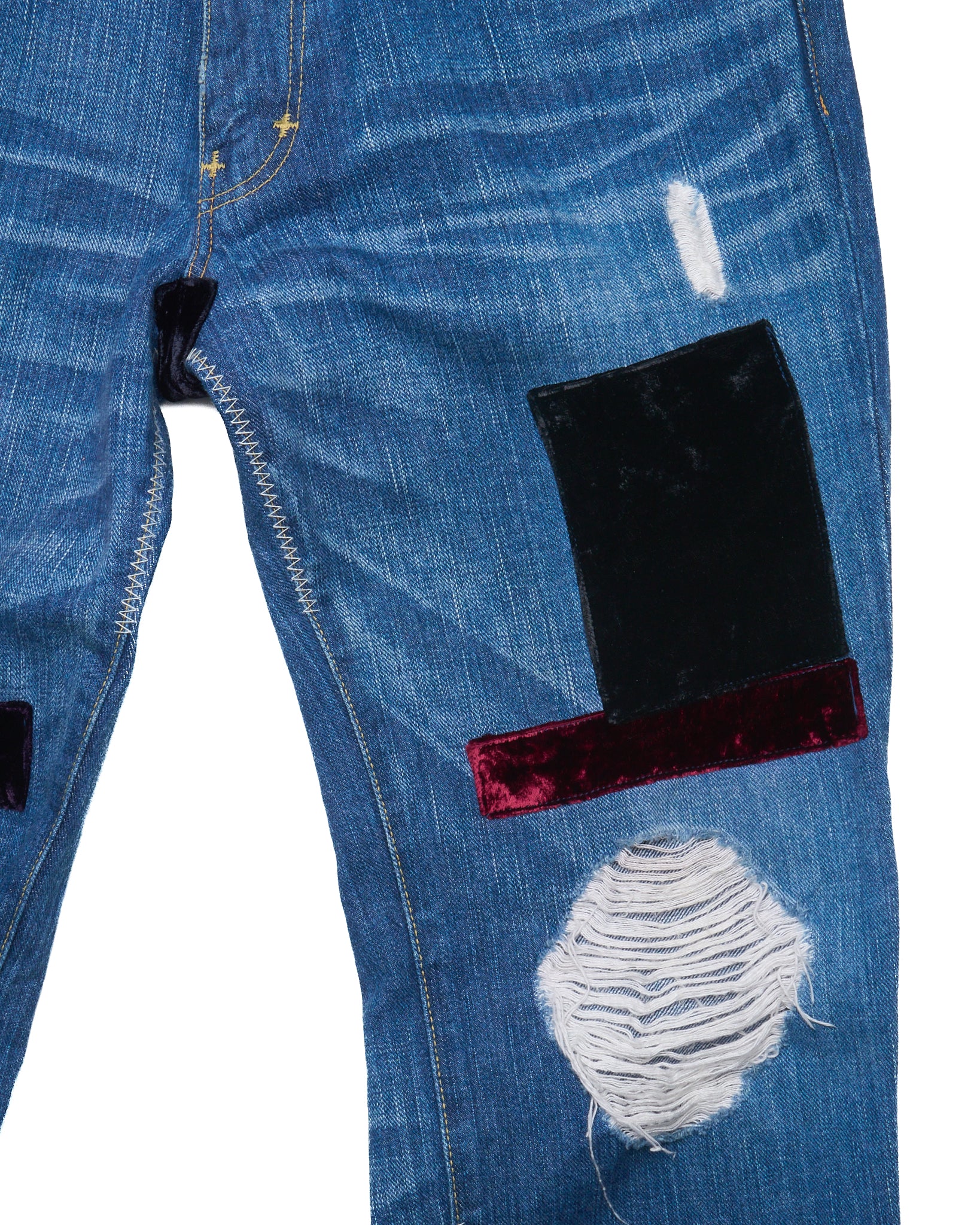 A/W03 Number (N)ine "Touch Me I'm Sick" Kurt Cobain Velour Patch Jeans