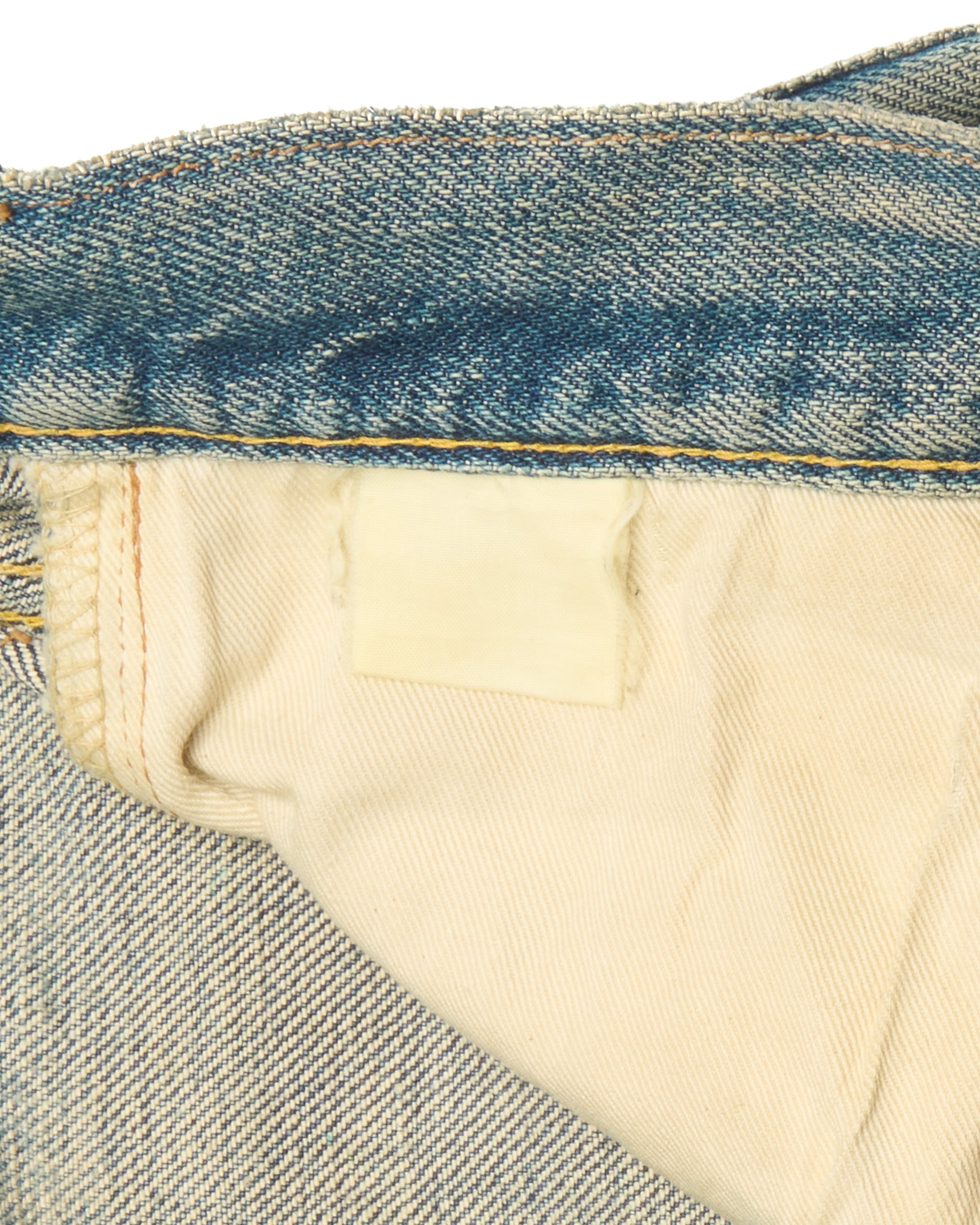 Early 90s EVIS Distressed Hand-Paint Seagull Selvedge Jeans