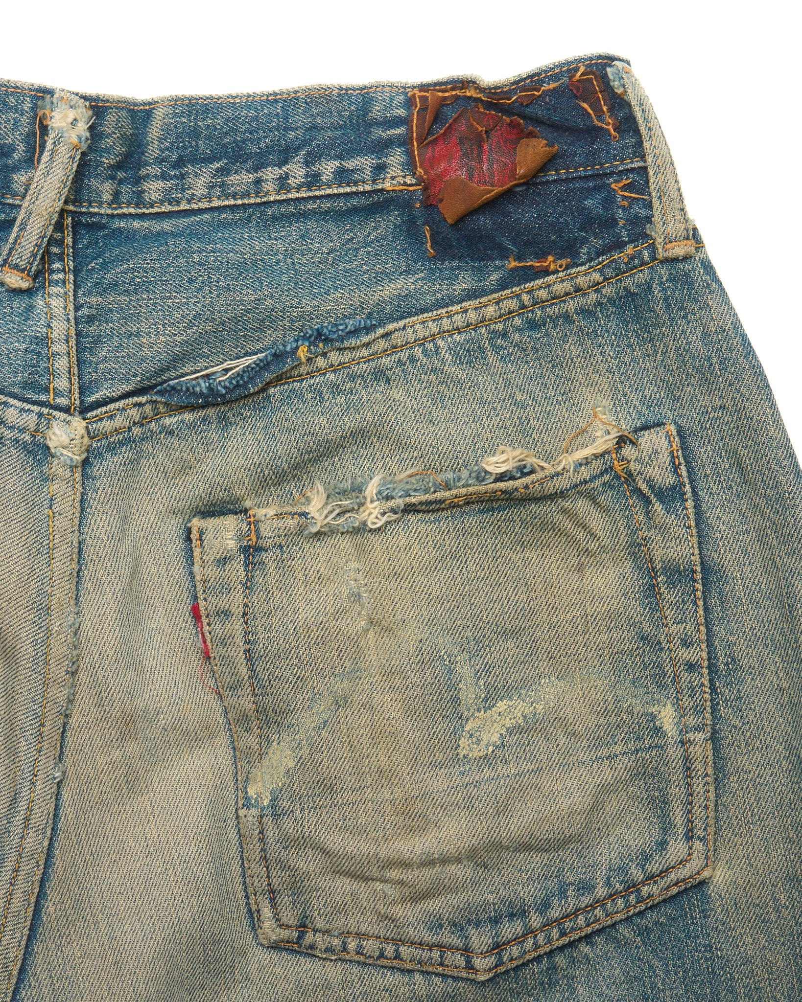 Early 90s EVIS Distressed Hand-Paint Seagull Selvedge Jeans