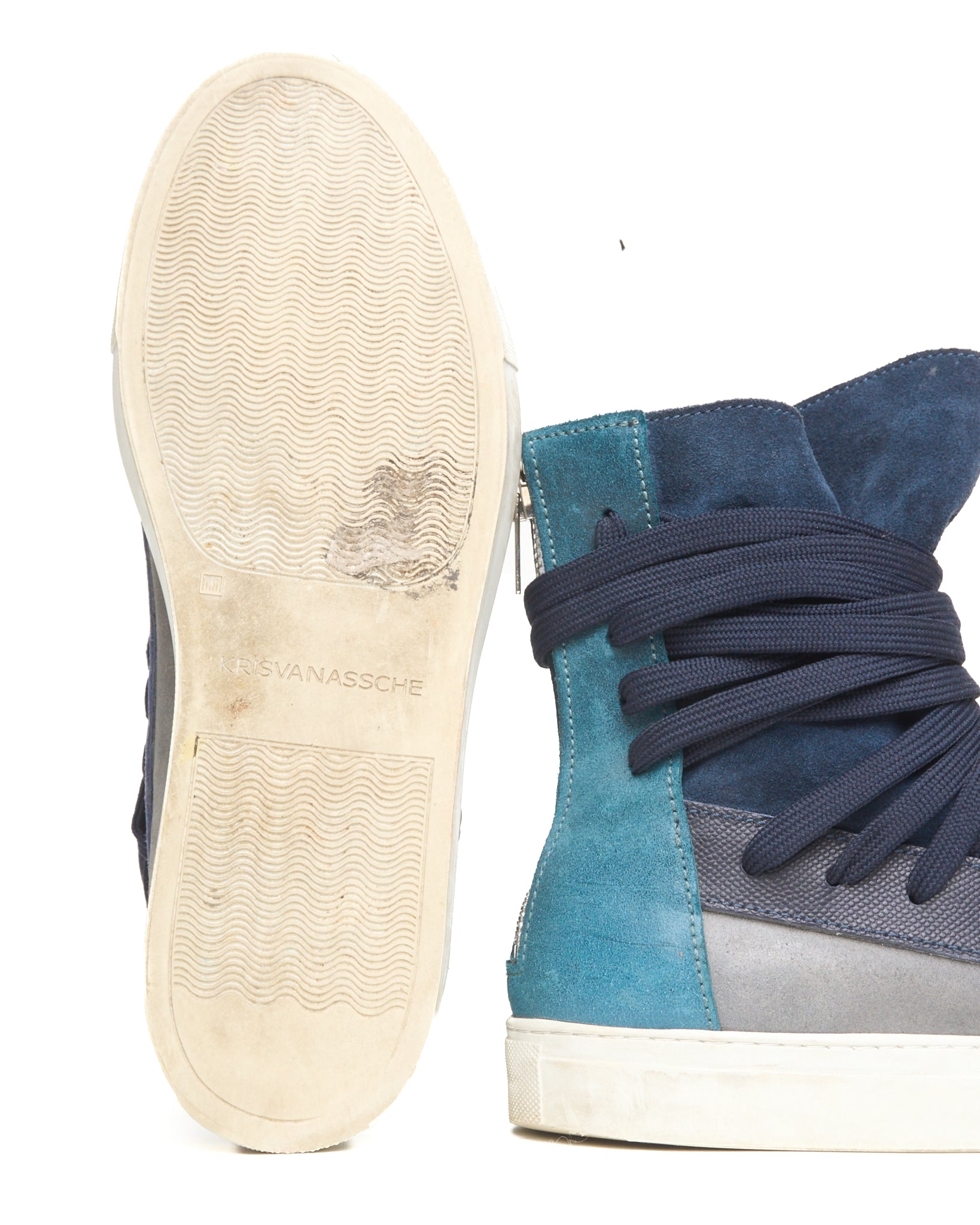 Kris Van Assche Multi-Lace High-top Leather Sneakers