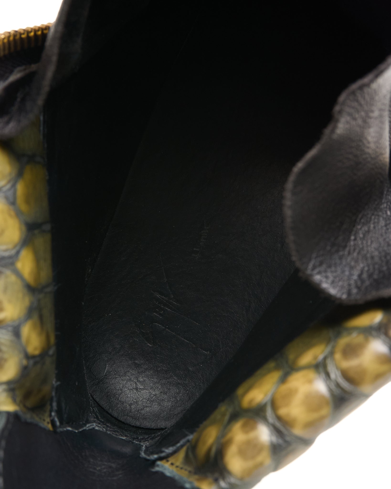Giuseppe Zanotti Green Python Zip Up High Top Sneakers