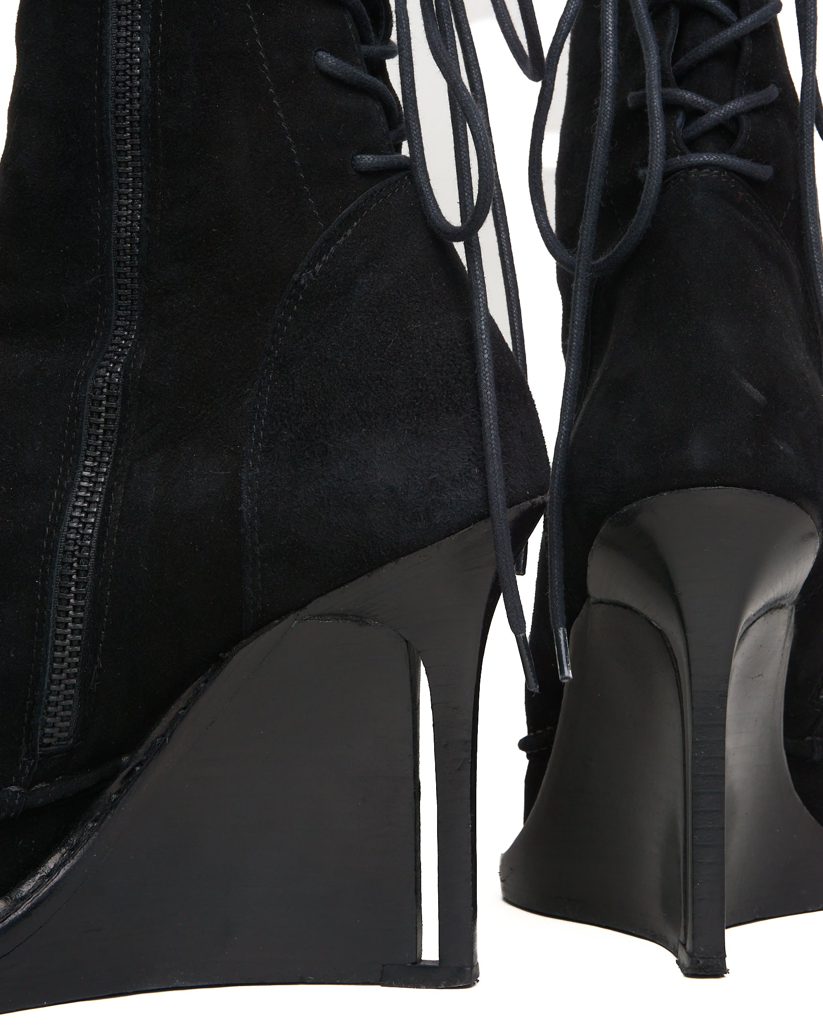 F/W10 Ann Demeulemeester Lace-Up Wedge Suede Boots