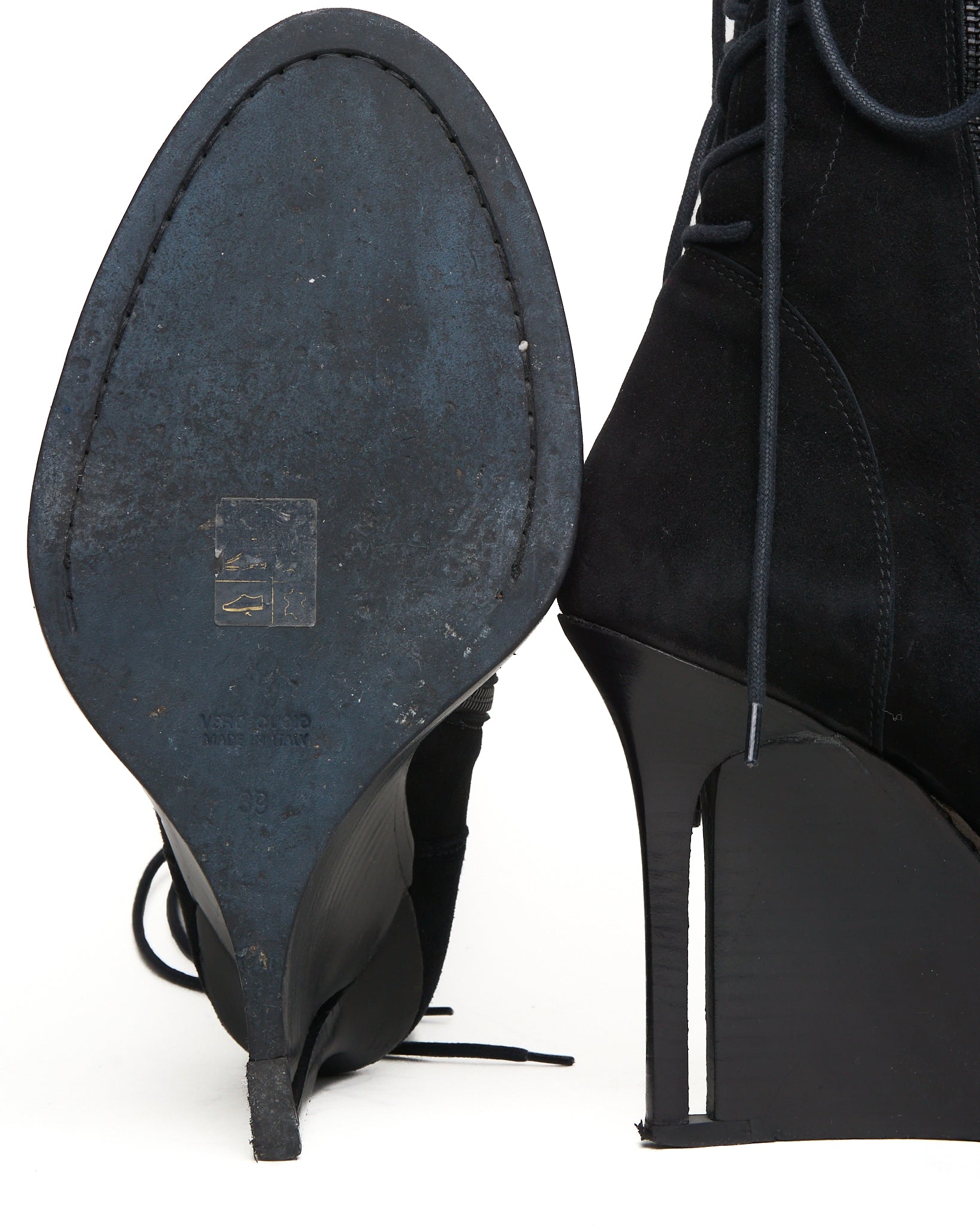 F/W10 Ann Demeulemeester Lace-Up Wedge Suede Boots