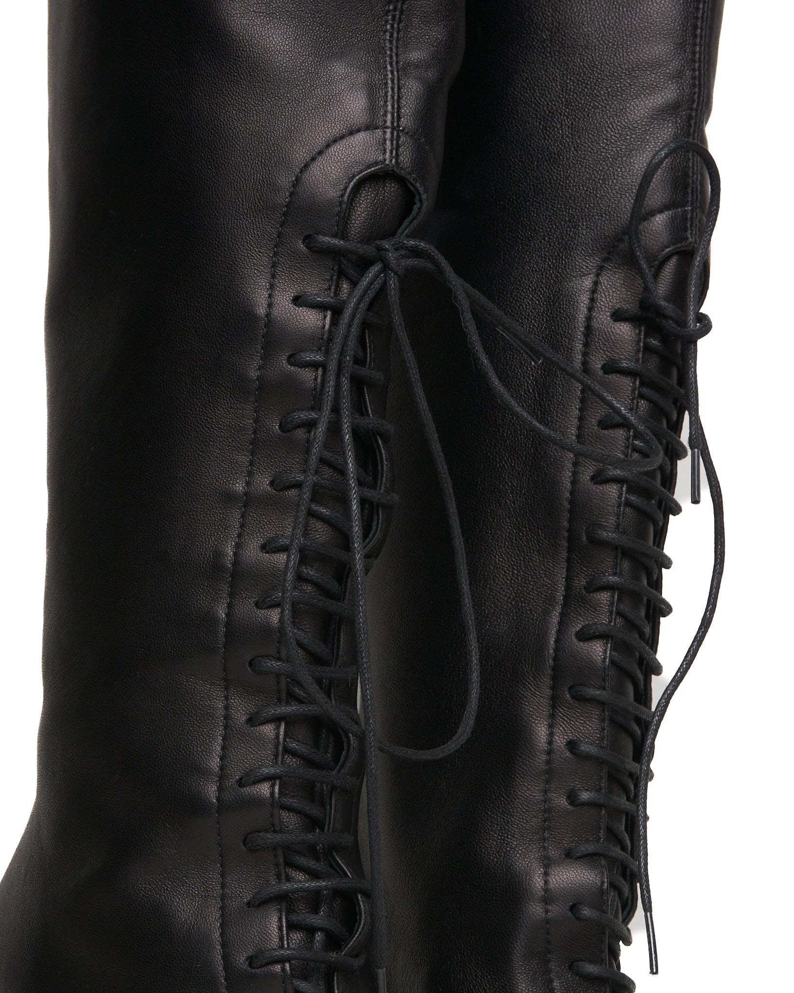 Dries Van Noten Front Lace Heeled Leather Boots