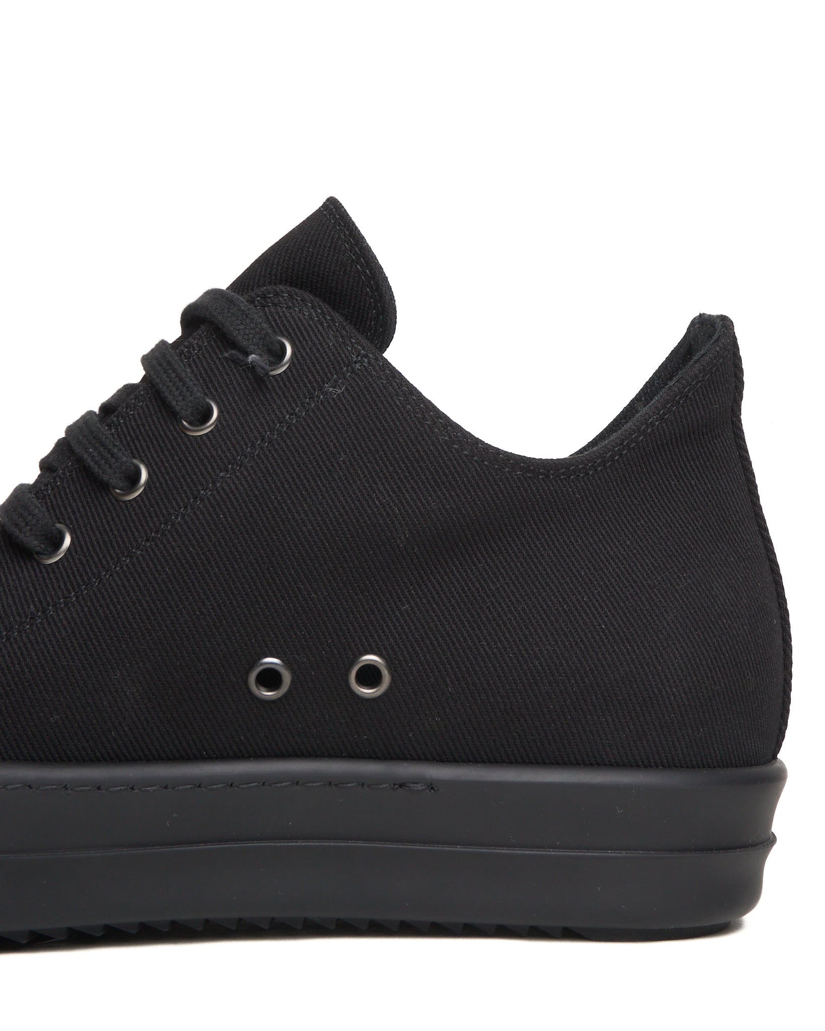 Rick Owens DRKSHDW Canvas Triple Black Low Top Ramones