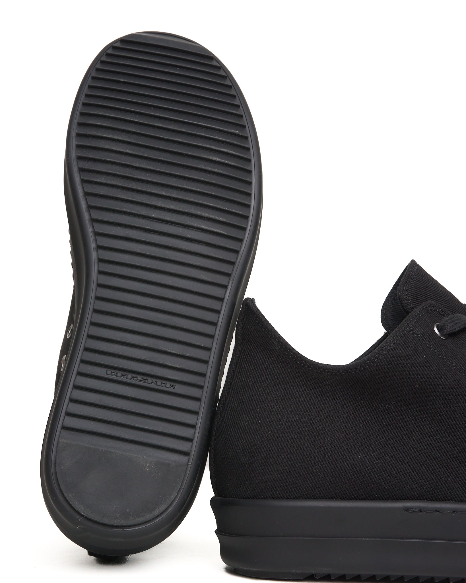 Rick Owens DRKSHDW Canvas Triple Black Low Top Ramones