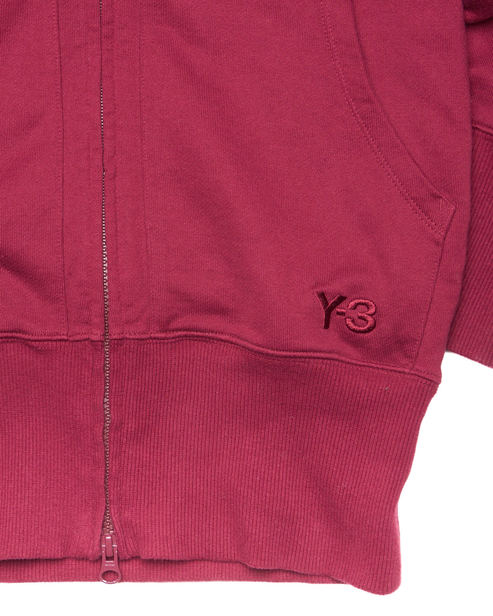 Late 00s Y-3 Fleece Hooded Zip-Up
