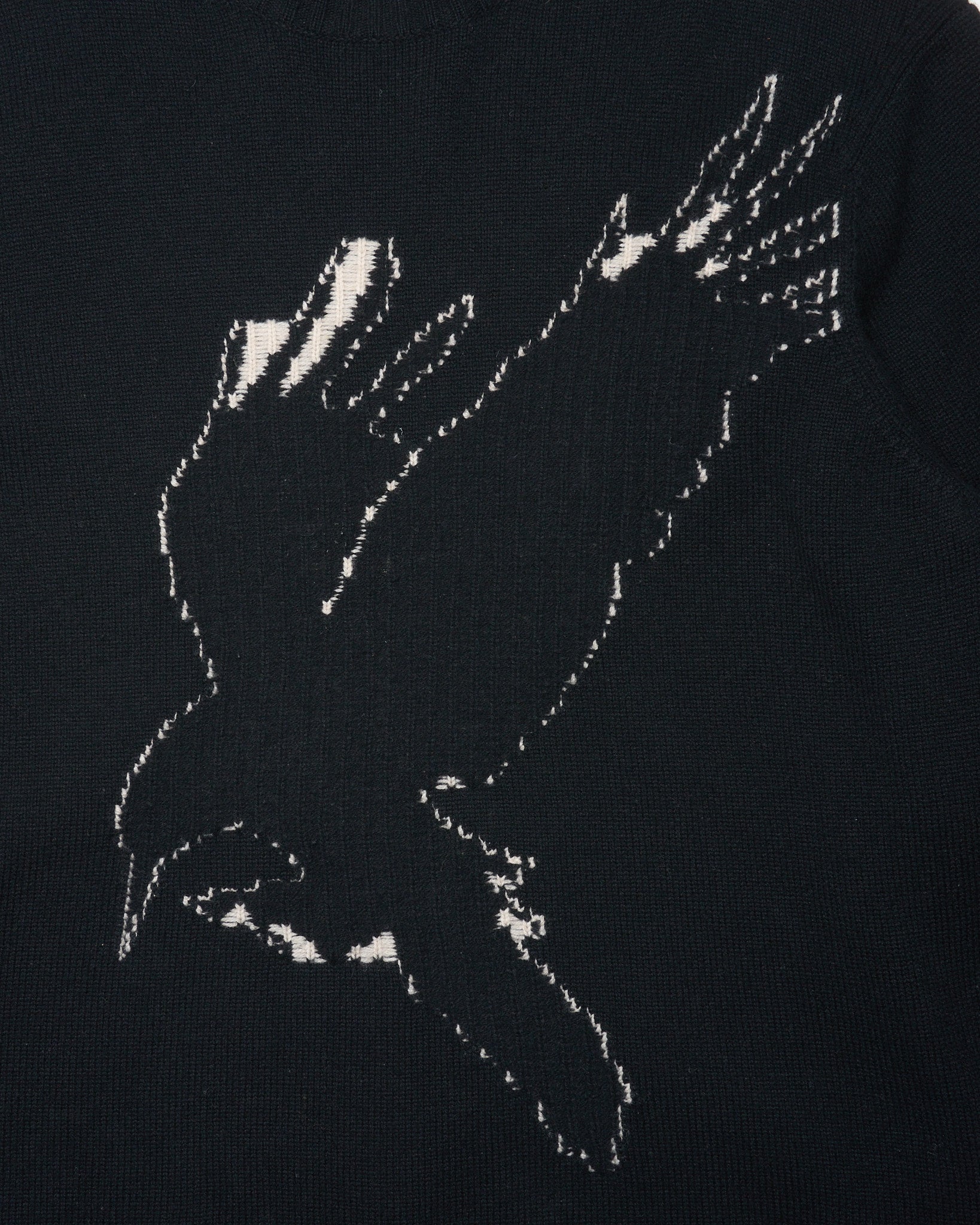 2010s Y's Bird Intarsia Knit Sweater
