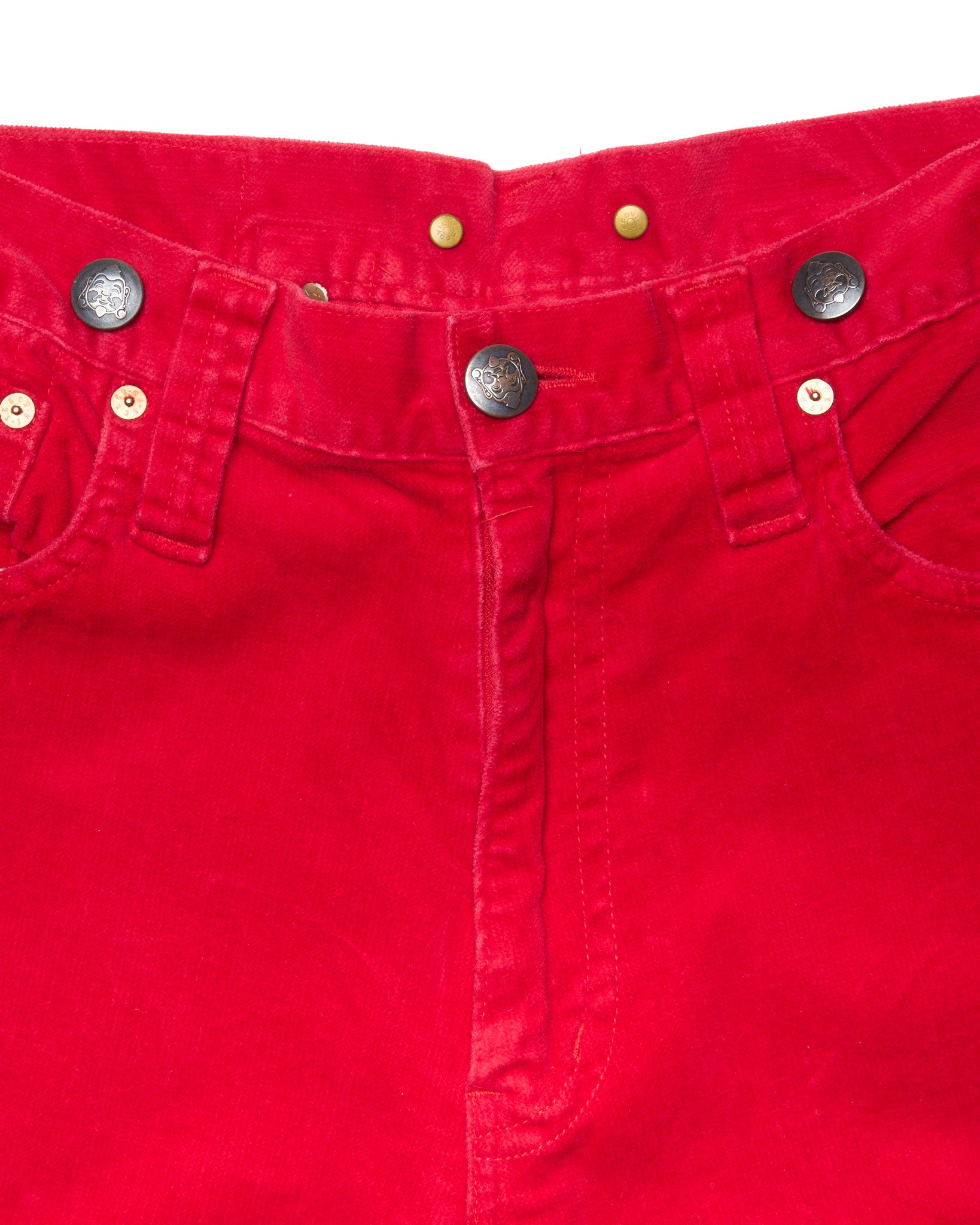 Early 90s EVIS Hand-Paint Seagull Velour Bondage Pants