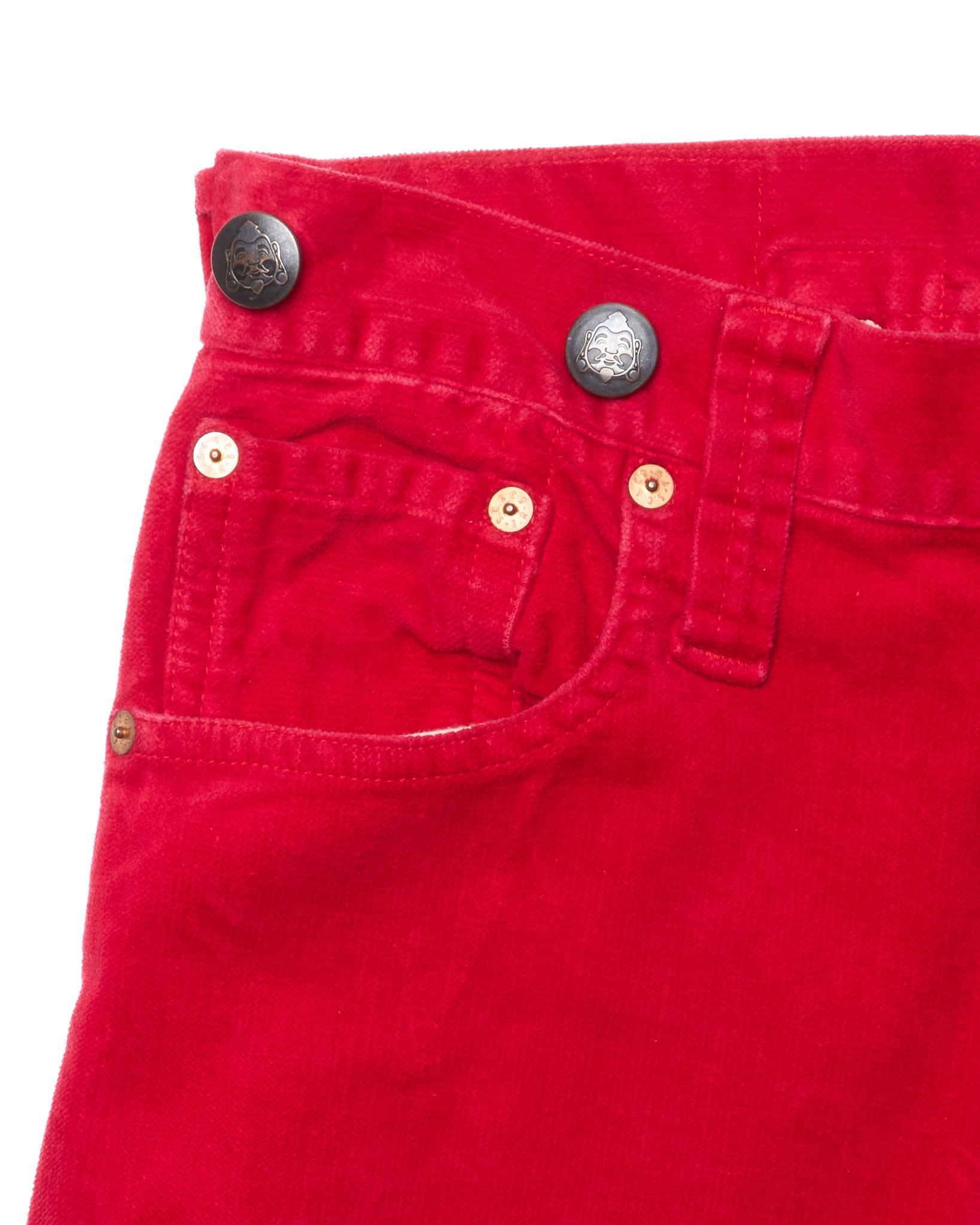 Early 90s EVIS Hand-Paint Seagull Velour Bondage Pants