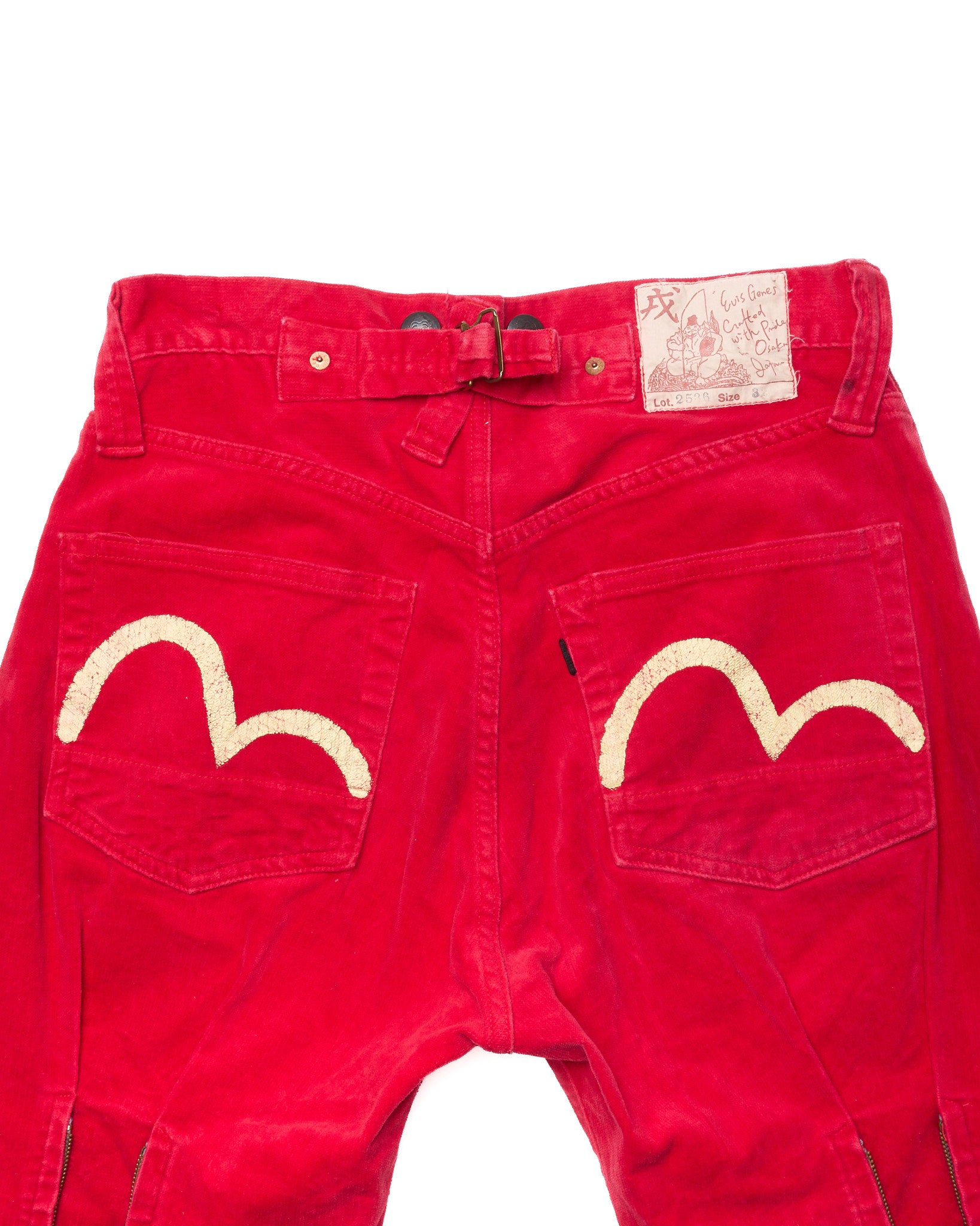 Early 90s EVIS Hand-Paint Seagull Velour Bondage Pants