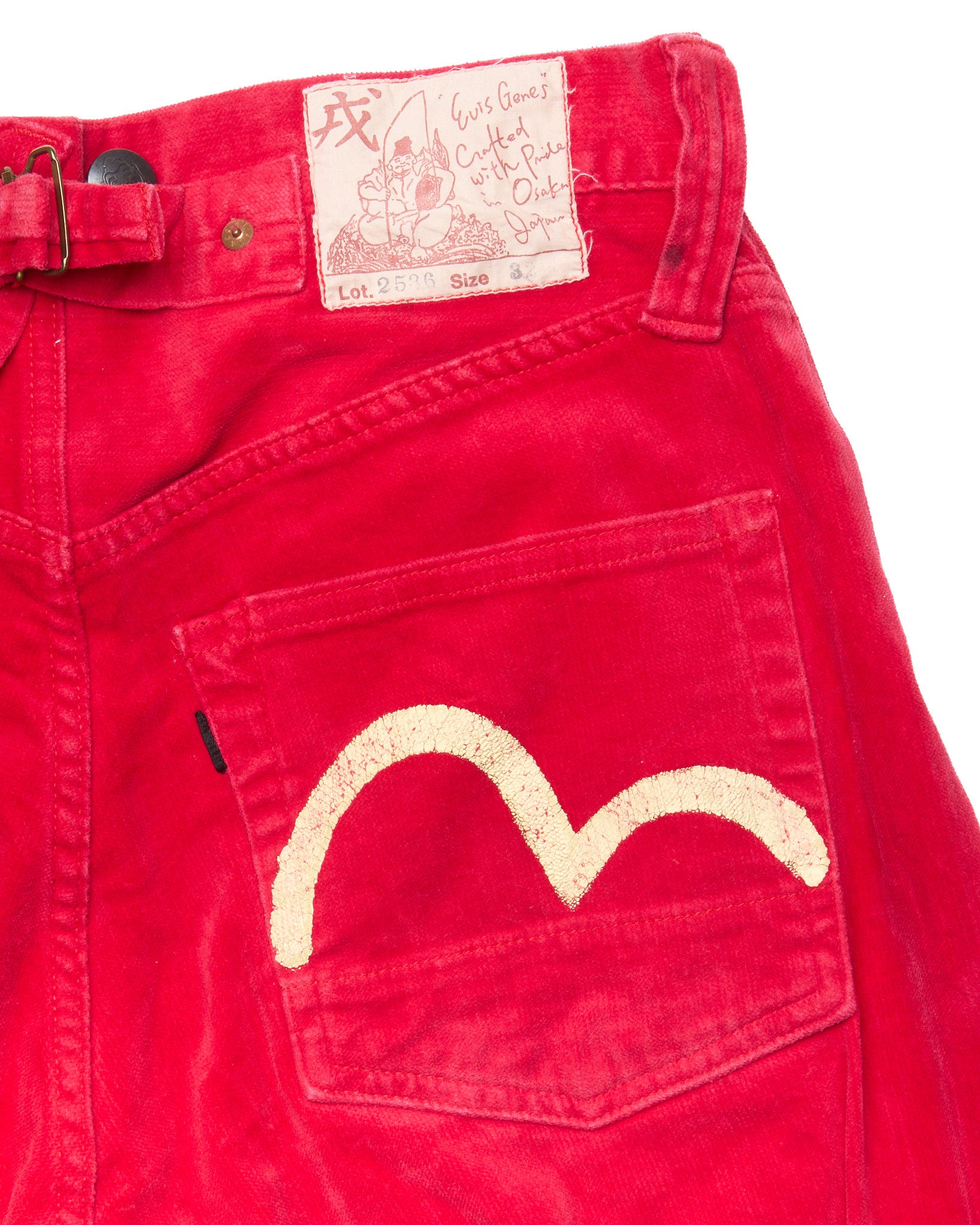 Early 90s EVIS Hand-Paint Seagull Velour Bondage Pants