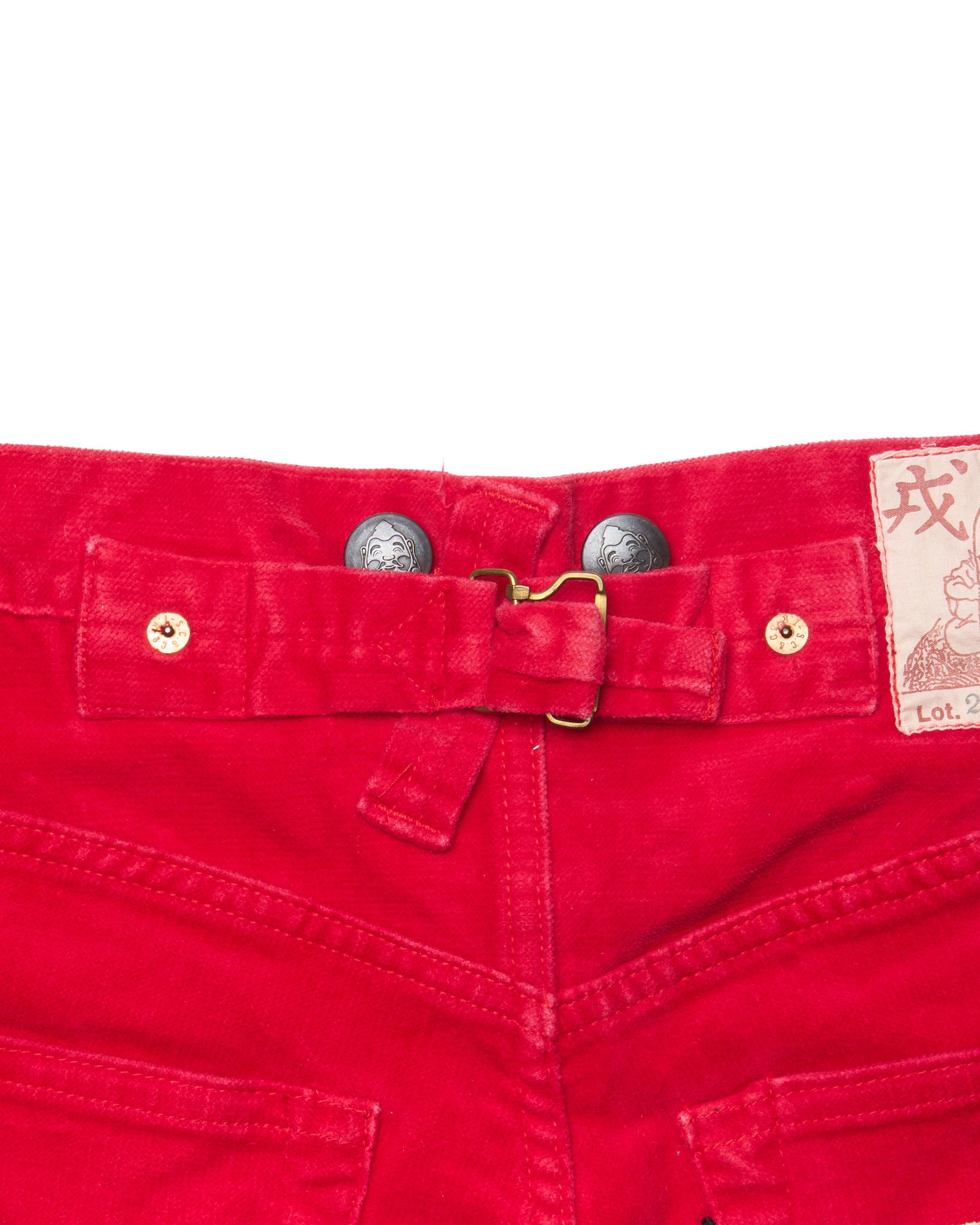Early 90s EVIS Hand-Paint Seagull Velour Bondage Pants