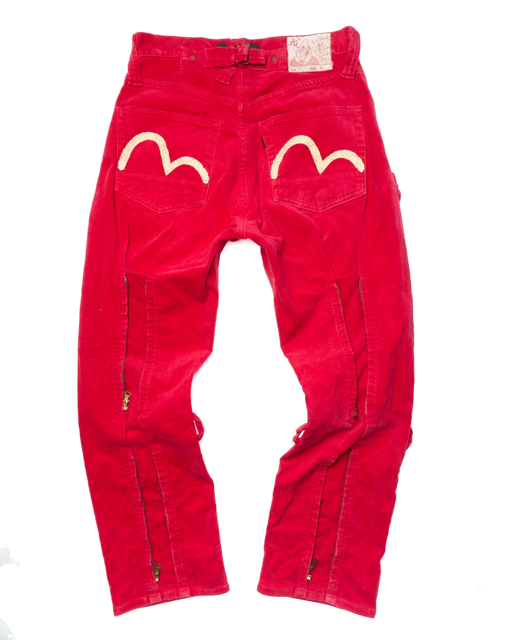 Early 90s EVIS Hand-Paint Seagull Velour Bondage Pants