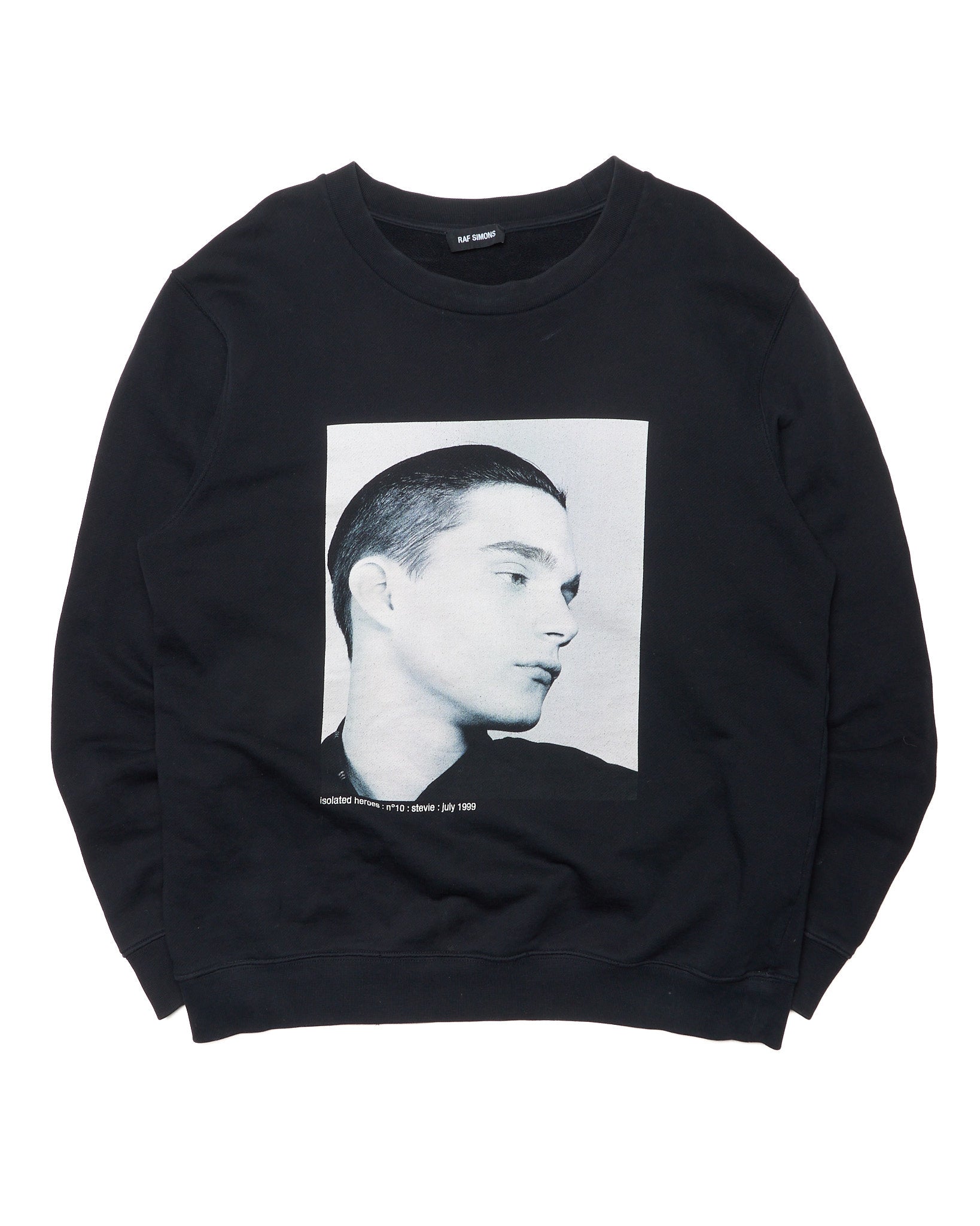 S/S16 Raf Simons Isolated Heroes "Stevie" Black Cotton Sweatshirt