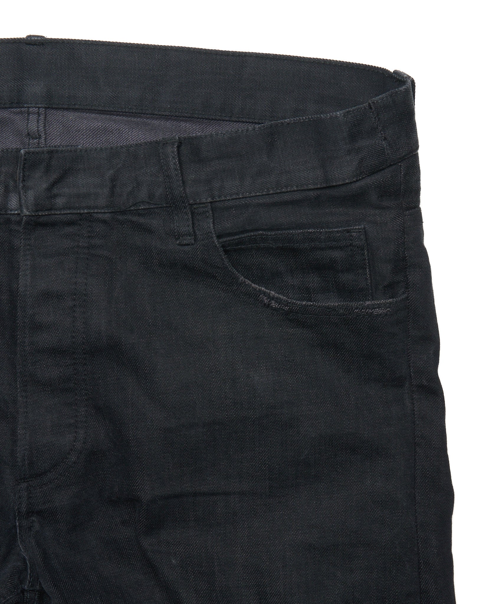 Mid 10s Balmain Washed Black Selvedge Biker Denim