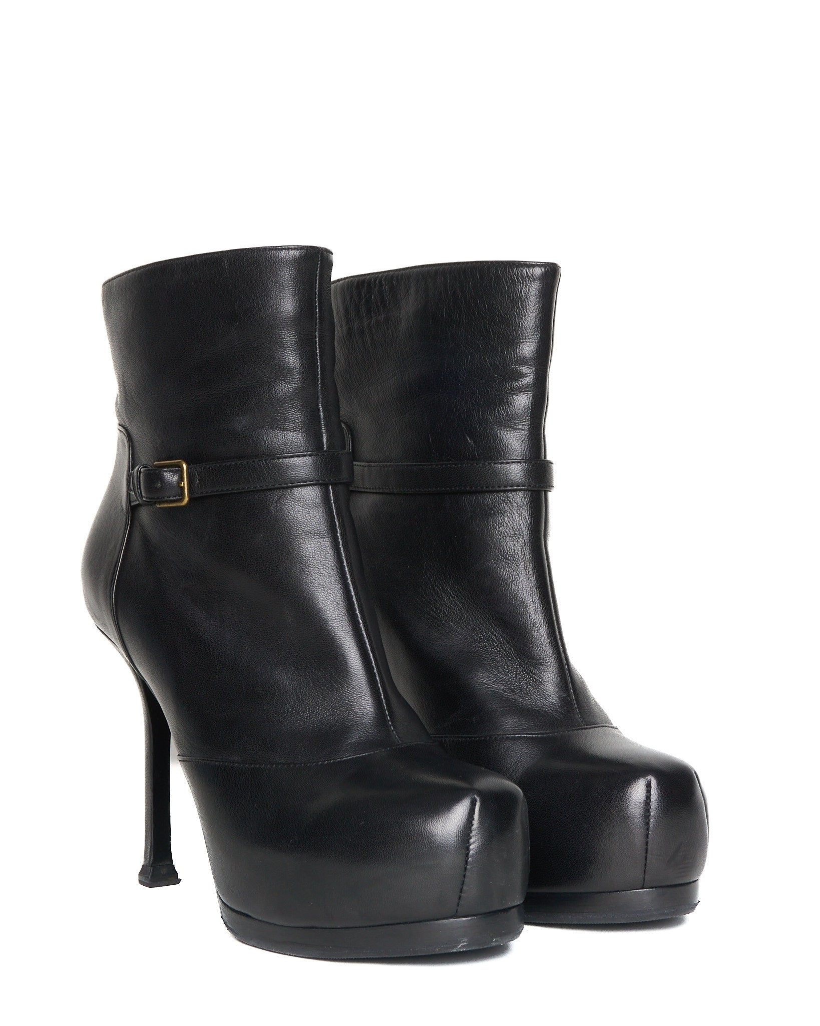 Late 2010s Saint Laurent Buckle Strap Ankle Boot