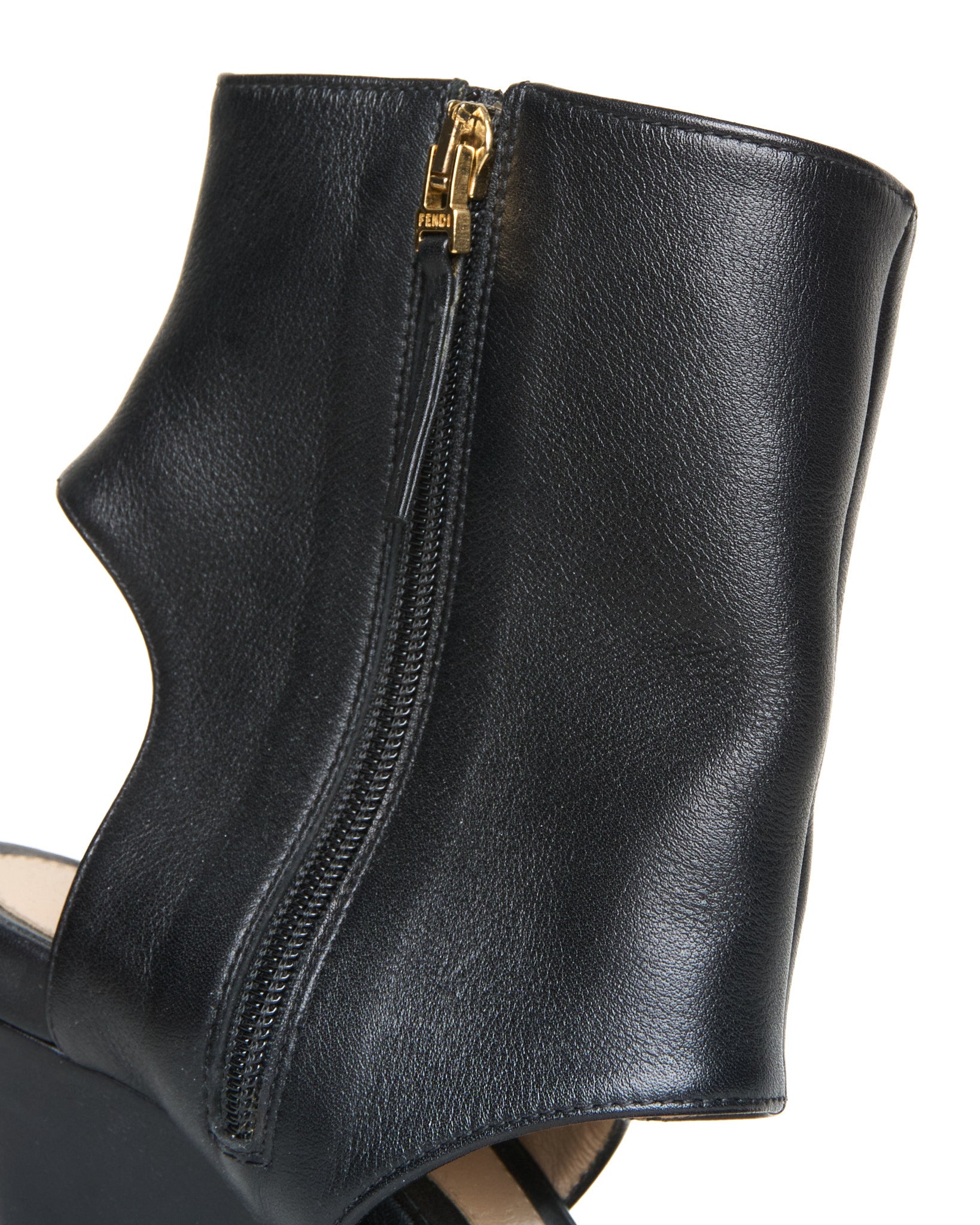 S/S11 Fendi Zeppa Vitello Studded Wedge Sandal Boot