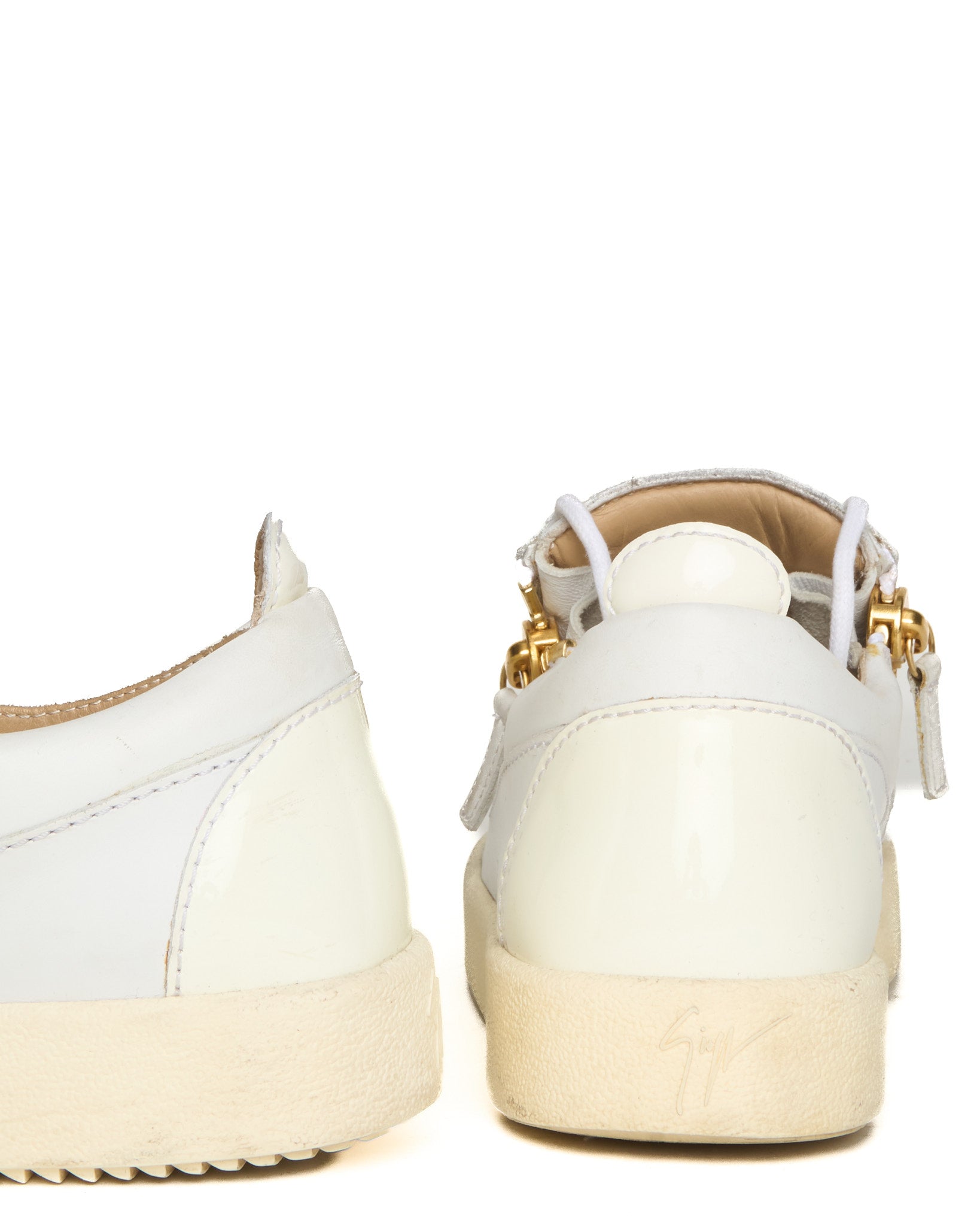 Giuseppe Zanotti Gold Zip Low-Top Sneakers
