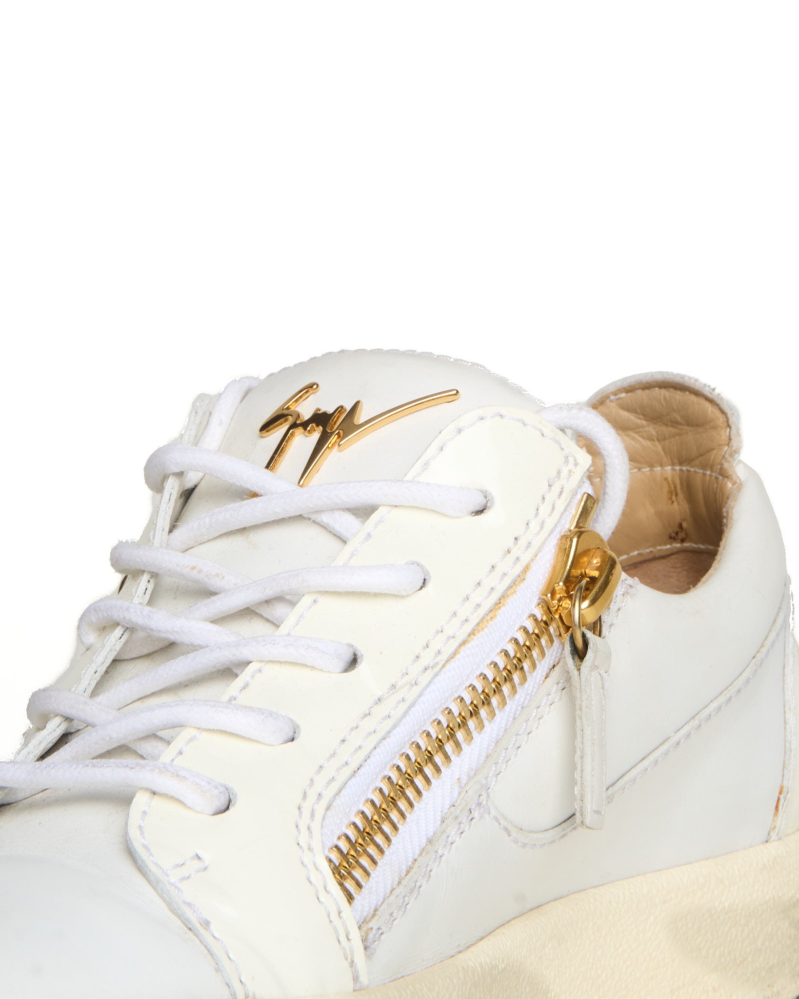 Giuseppe Zanotti Gold Zip Low-Top Sneakers