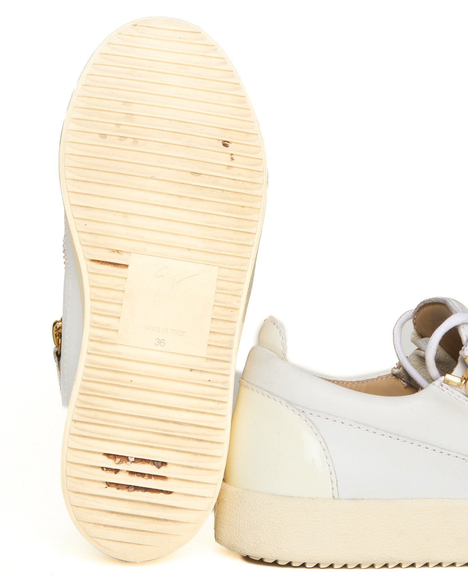Giuseppe Zanotti Gold Zip Low-Top Sneakers