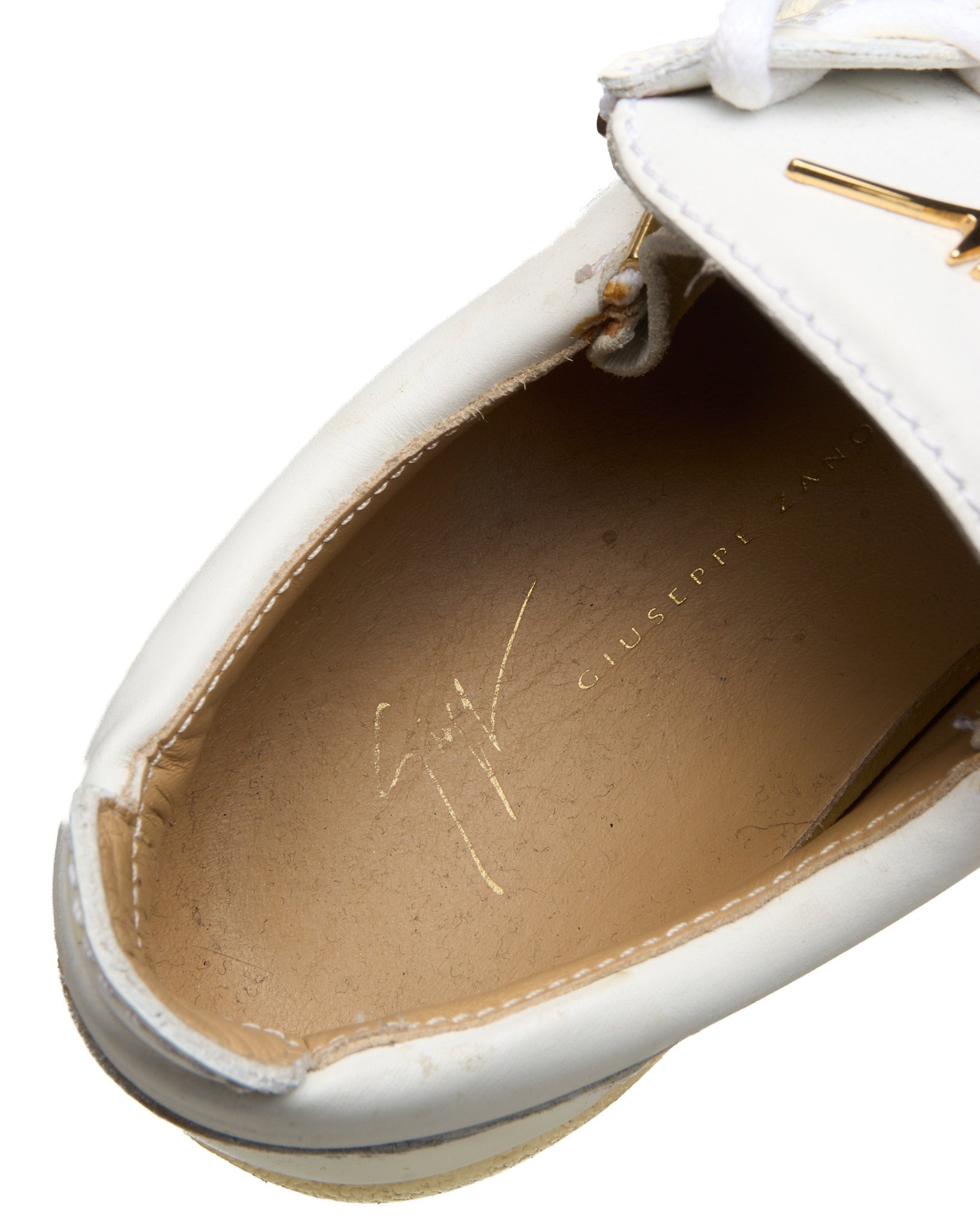 Giuseppe Zanotti Gold Zip Low-Top Sneakers